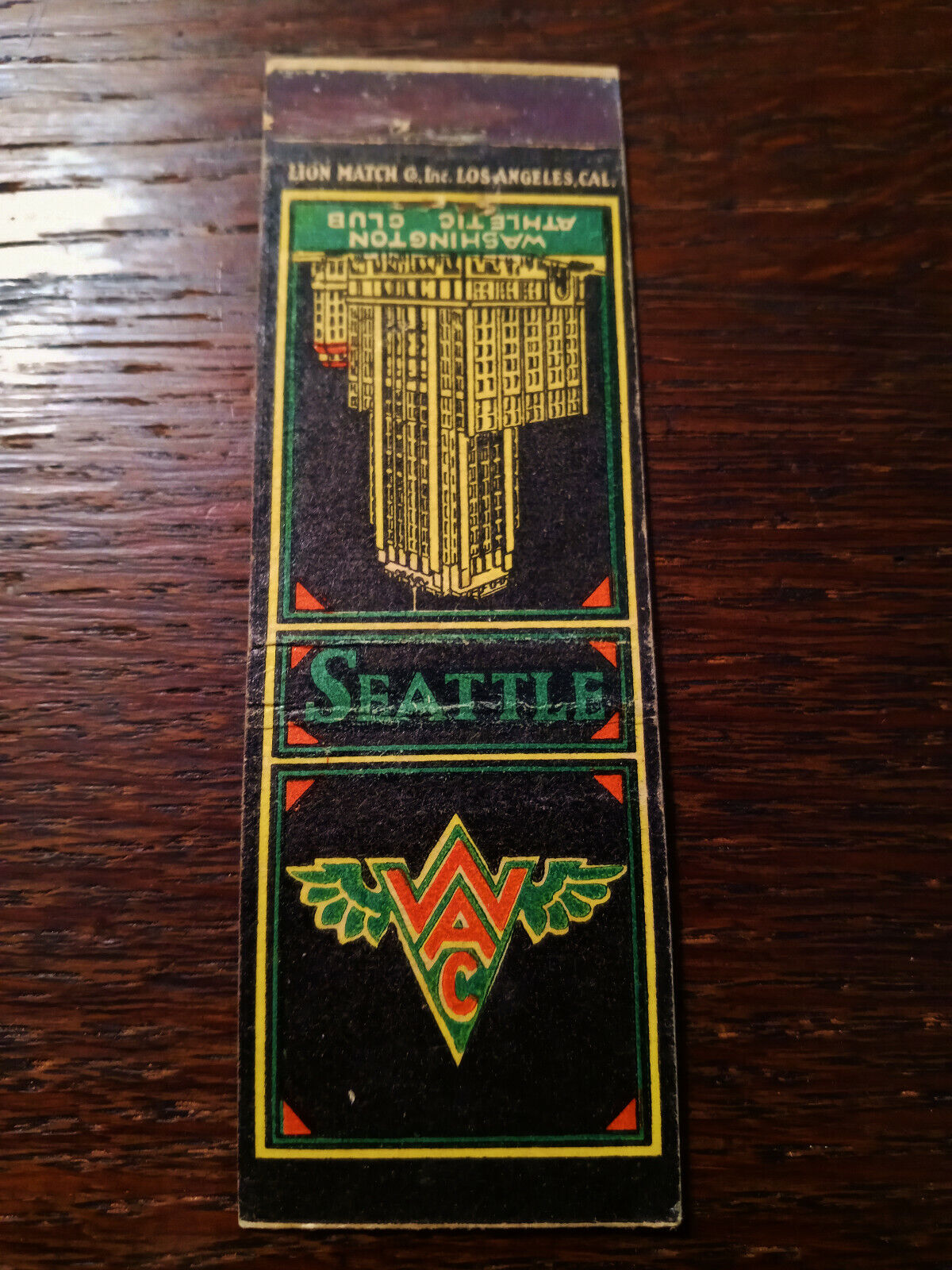 Vintage Matchcover: Washington Athletic Club, Seattle, WA  62