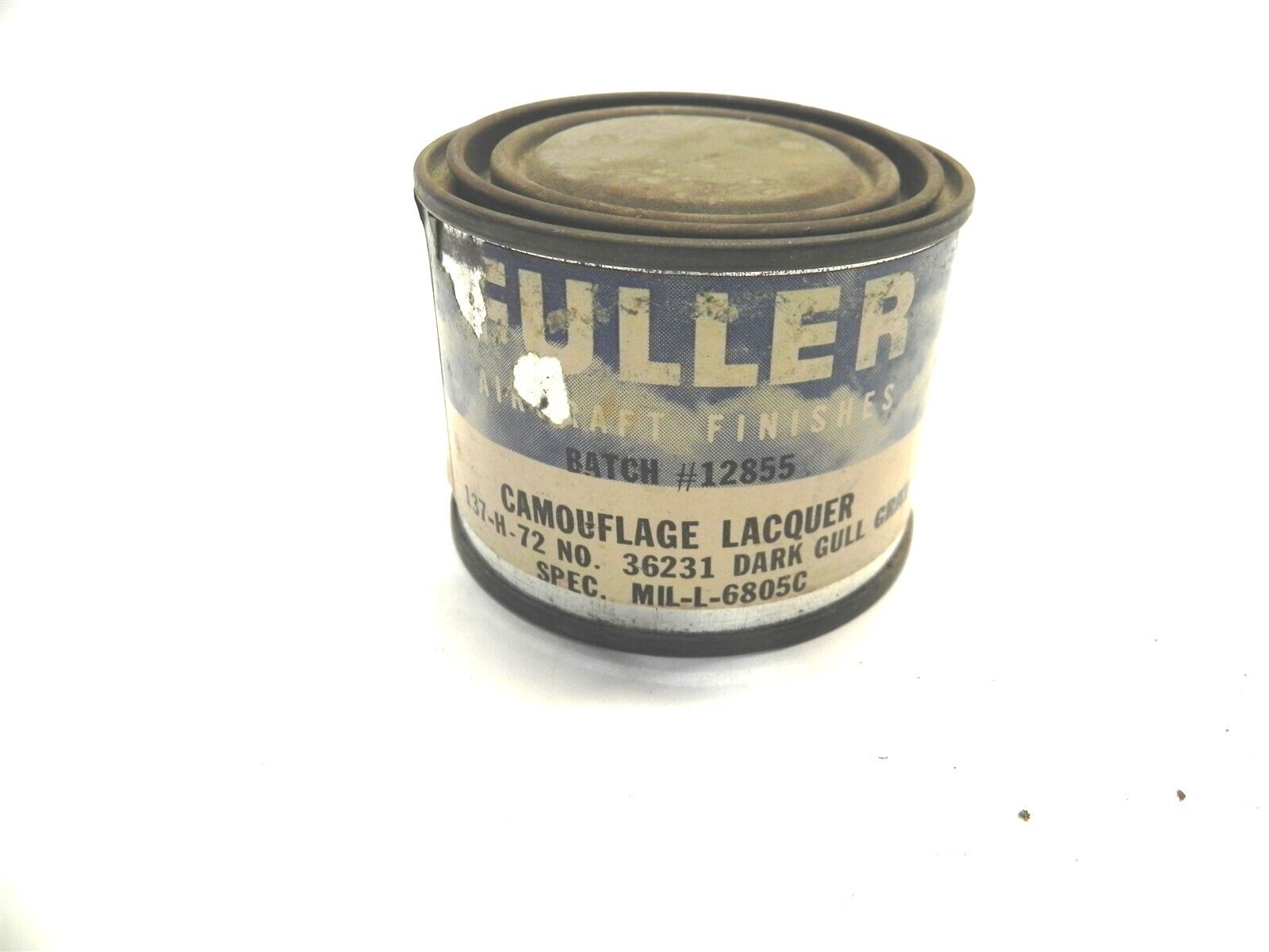 VINTAGE FULLER AIRCRAFT FINISHES 1960's #36231 DARK GULL GRAY CAMO LACQUER FULL