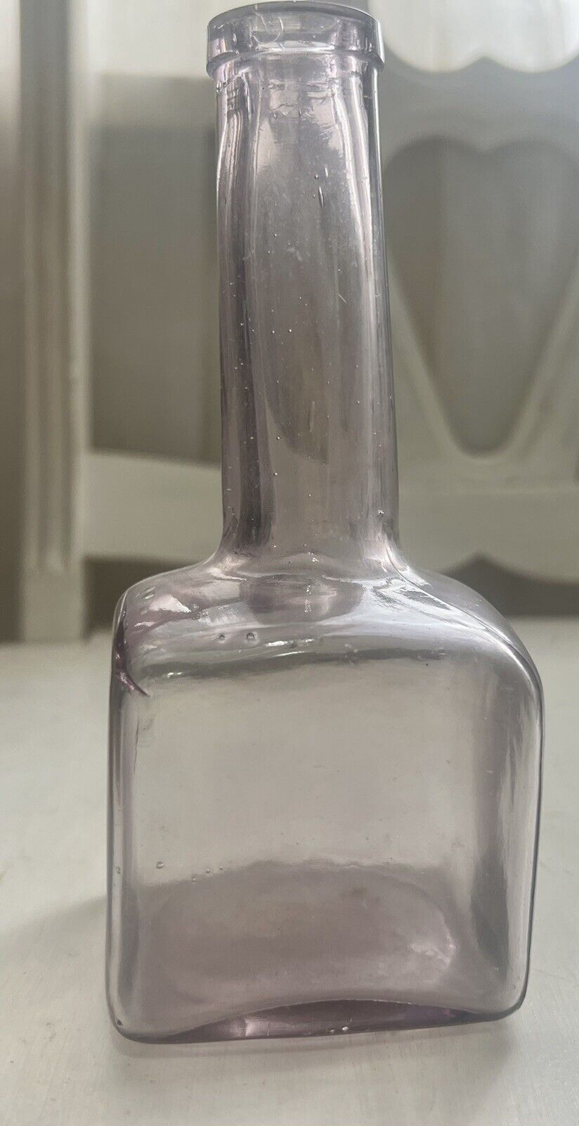 Vintage Antique ARETF Rare Purple Glass Elixir Bottle Signed
