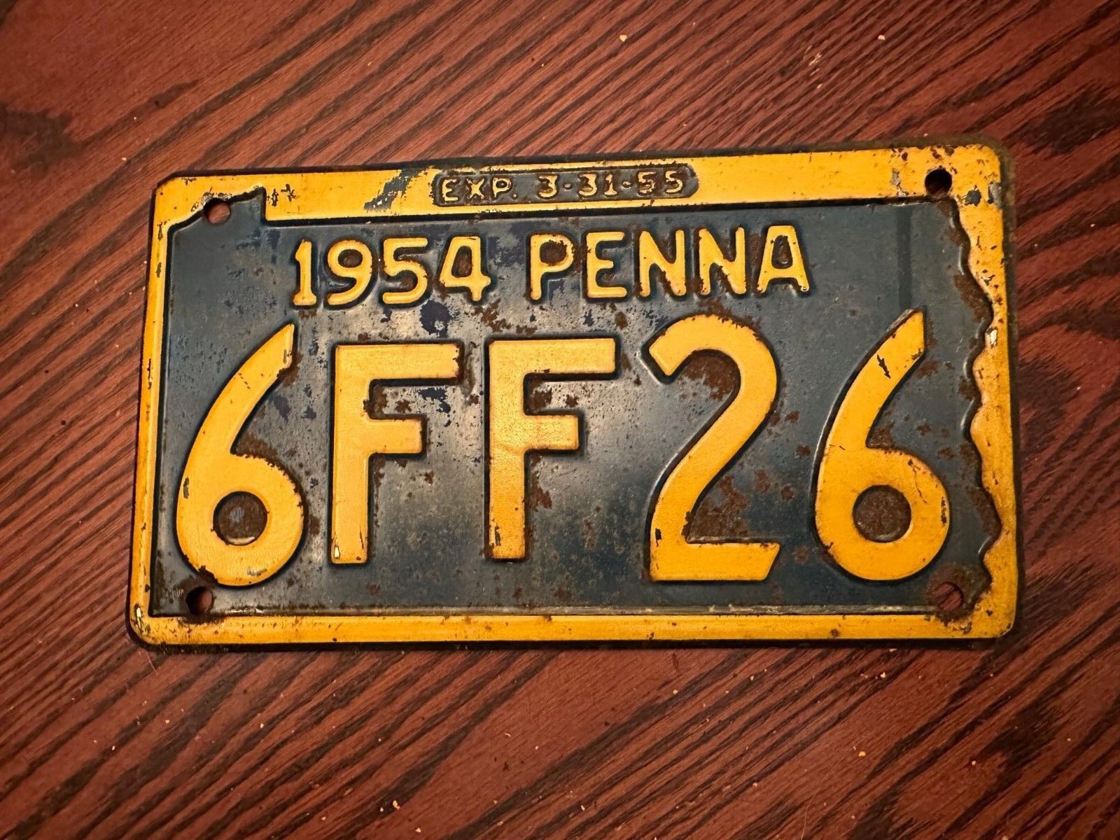 1954 Pennsylvania License Plate 6FF26 Penna Authentic Metal