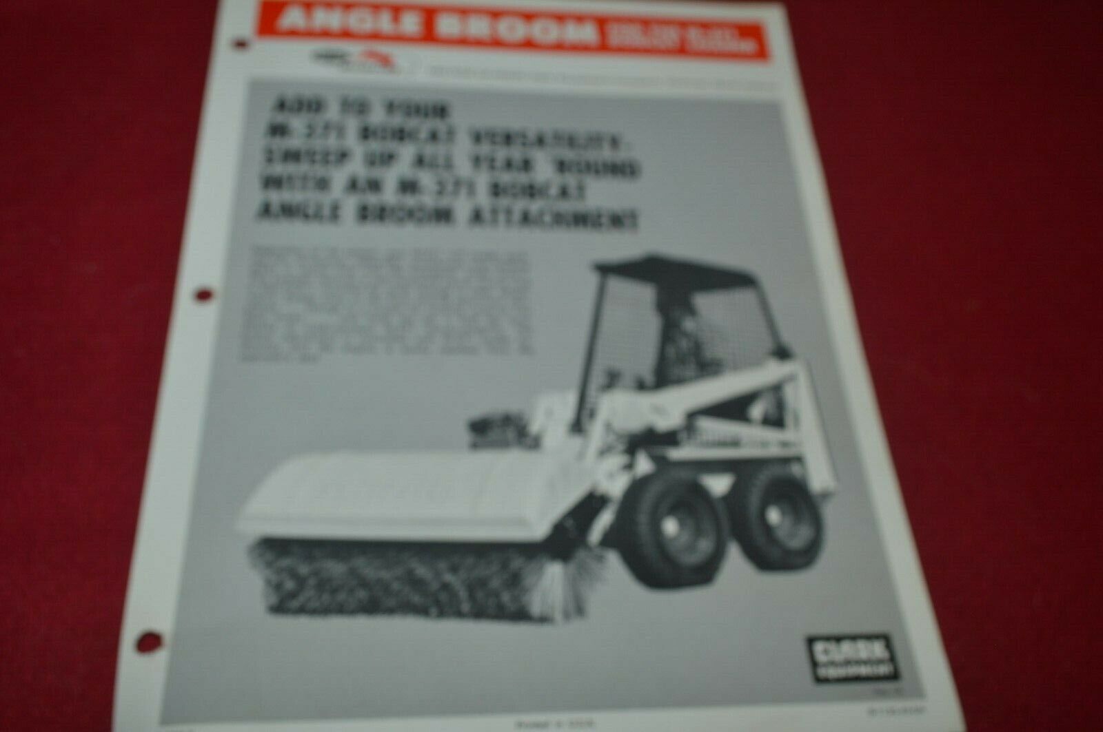 Bobcat M-371 Skid Steer Loader Angle Broom Brochure FCCA