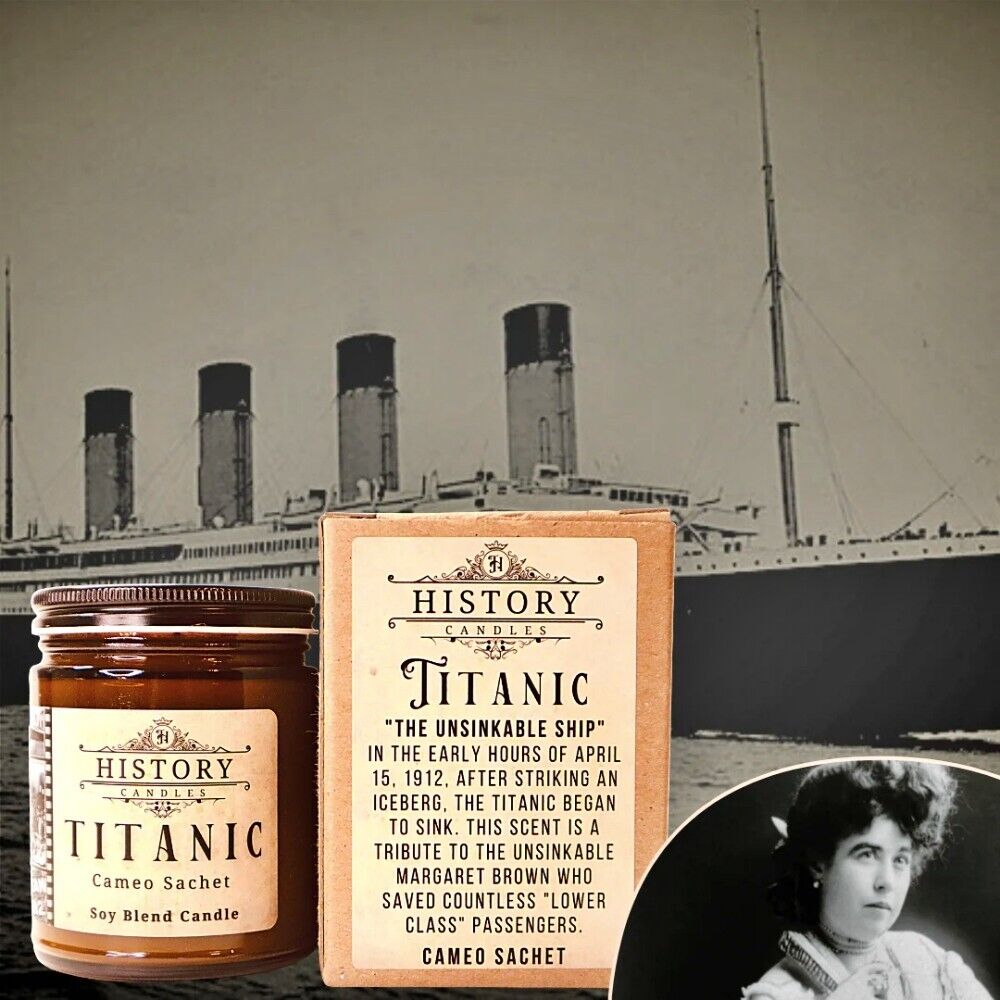 White Star Line Titanic 7.5 oz Candle Cameo Sachet Scent