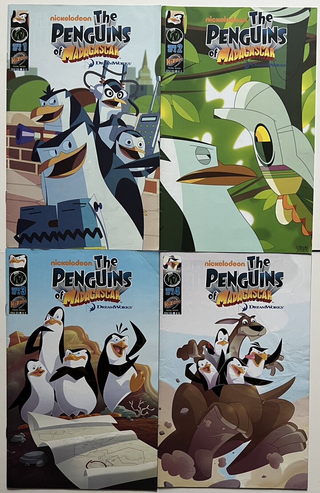 Penguins Of Madagascar #1 #2 #3 #4 Ape Entertainment 2010 Complete Set