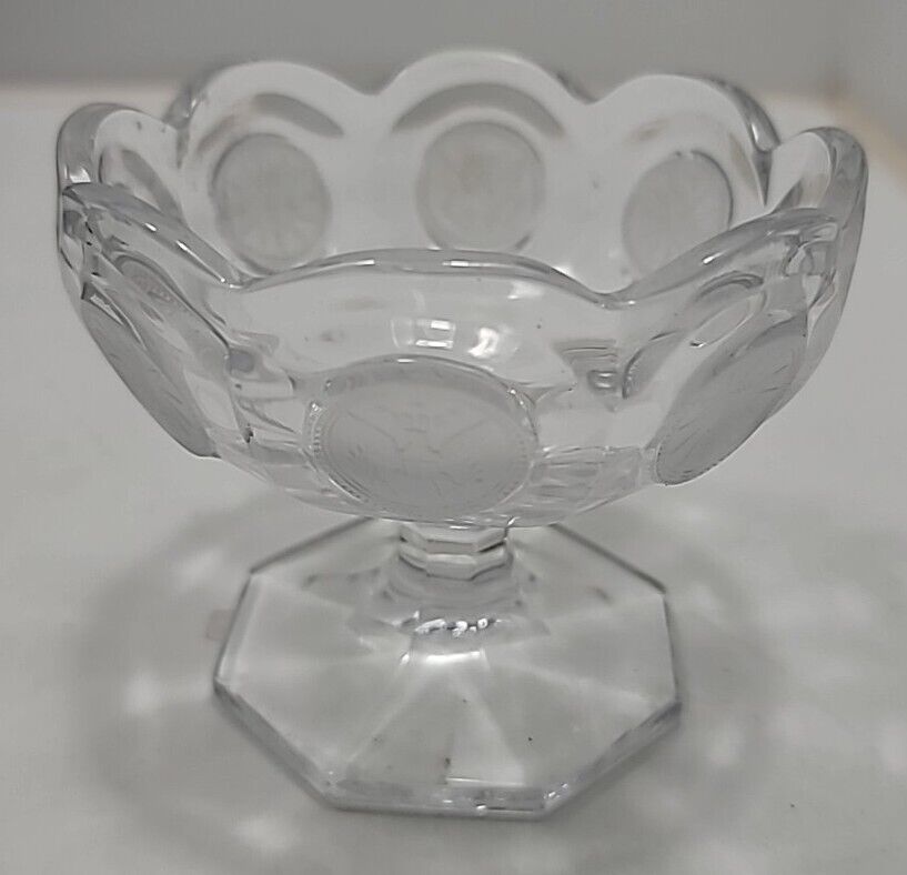 Vintage Fostoria Coin Glass Open Jam Jelly Dish Clear Crystal 1886