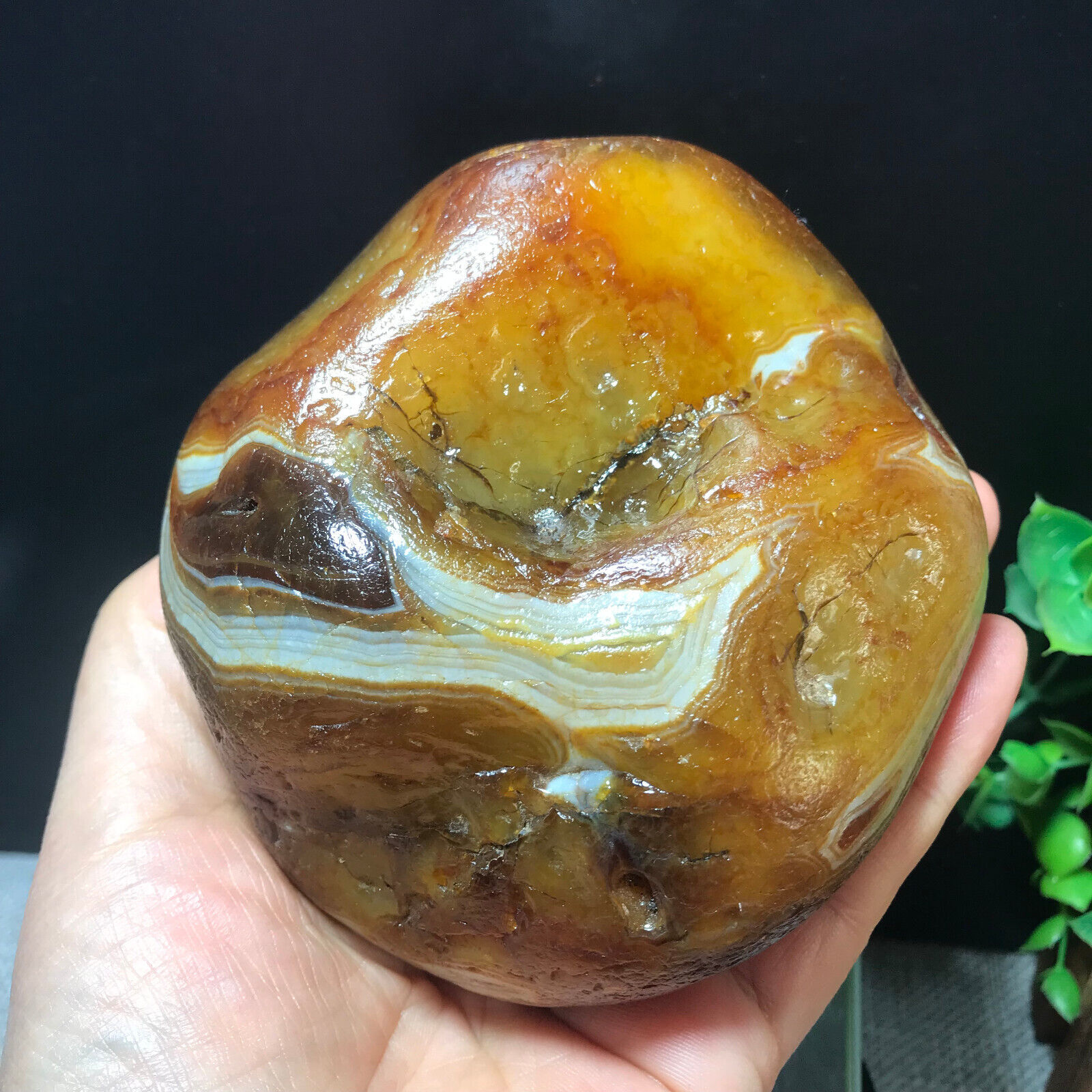 756g Natural Riverbed Rough Red Agate Geode Freeform Shape Pebble Specimen AA65