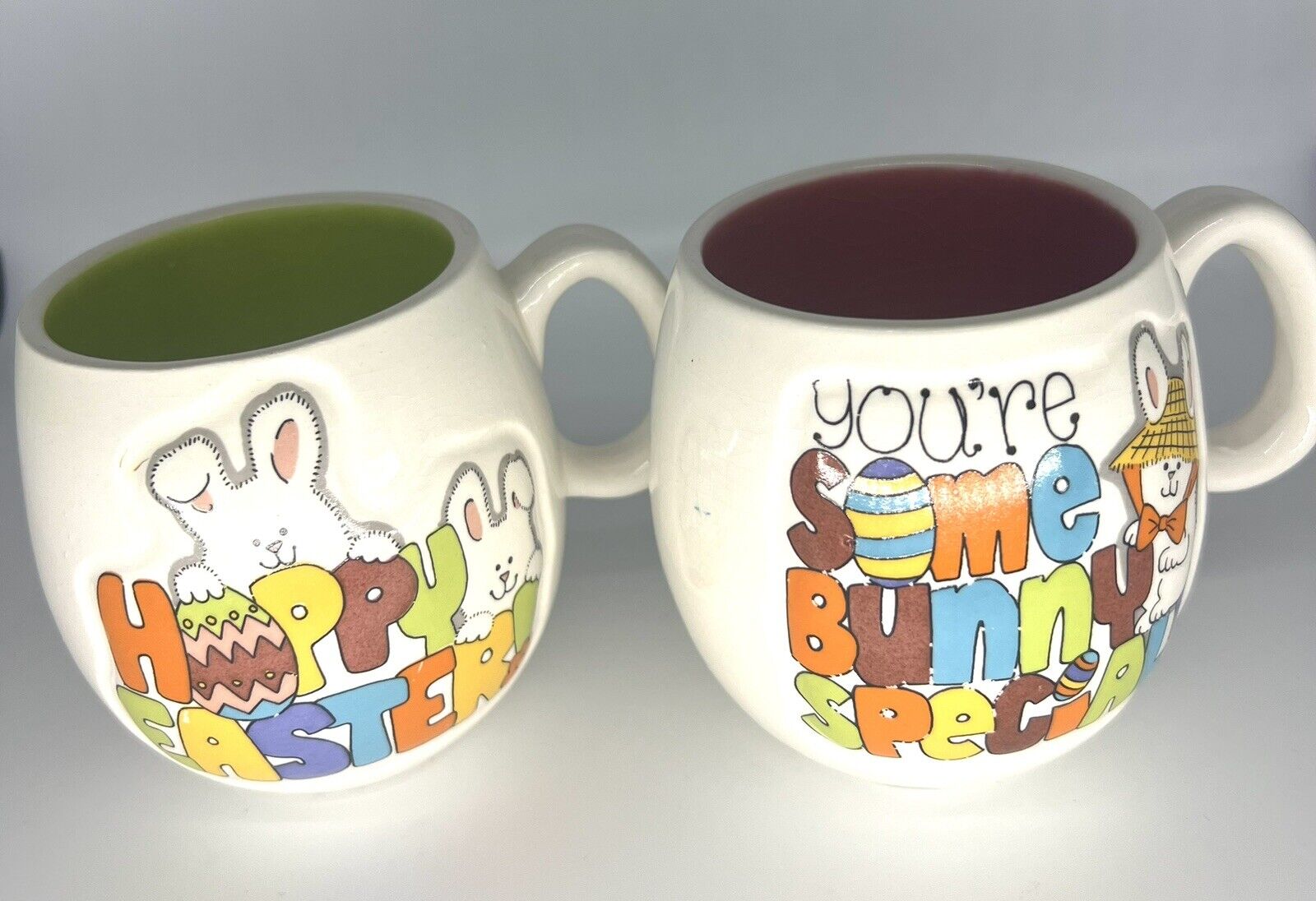 Enesco Vntg 1985 Happy Easter You’re Some Bunny Special Japan Pink/ Green Mug