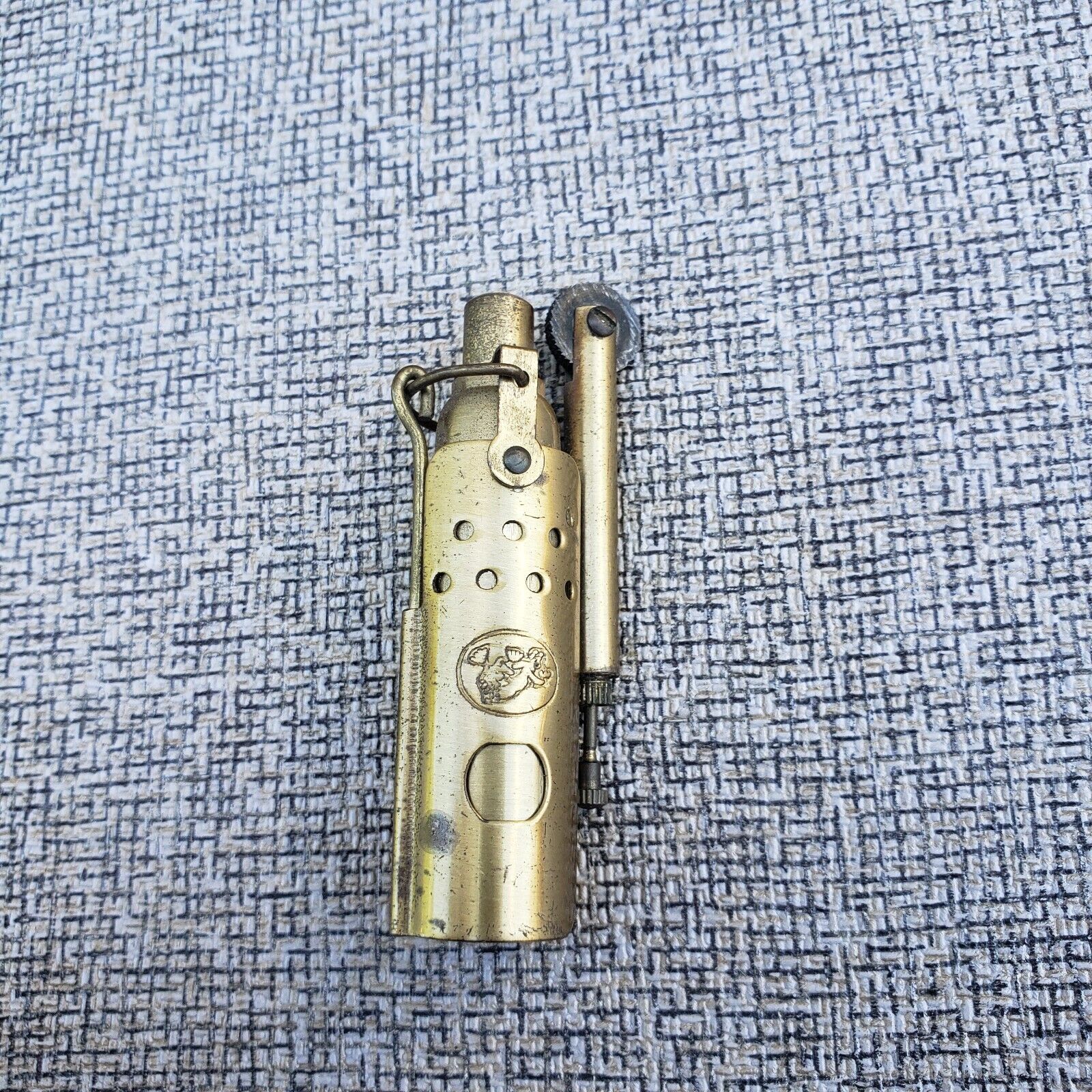 Vintage Heavy Brass Cigarette Trench Lighter