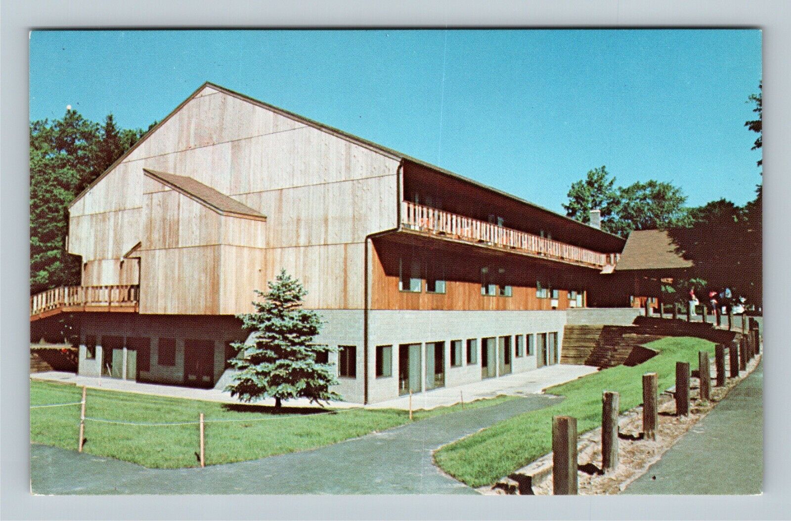 Muskegon MI, The Lodge, Maranatha Bible Conference, Michigan Vintage Postcard