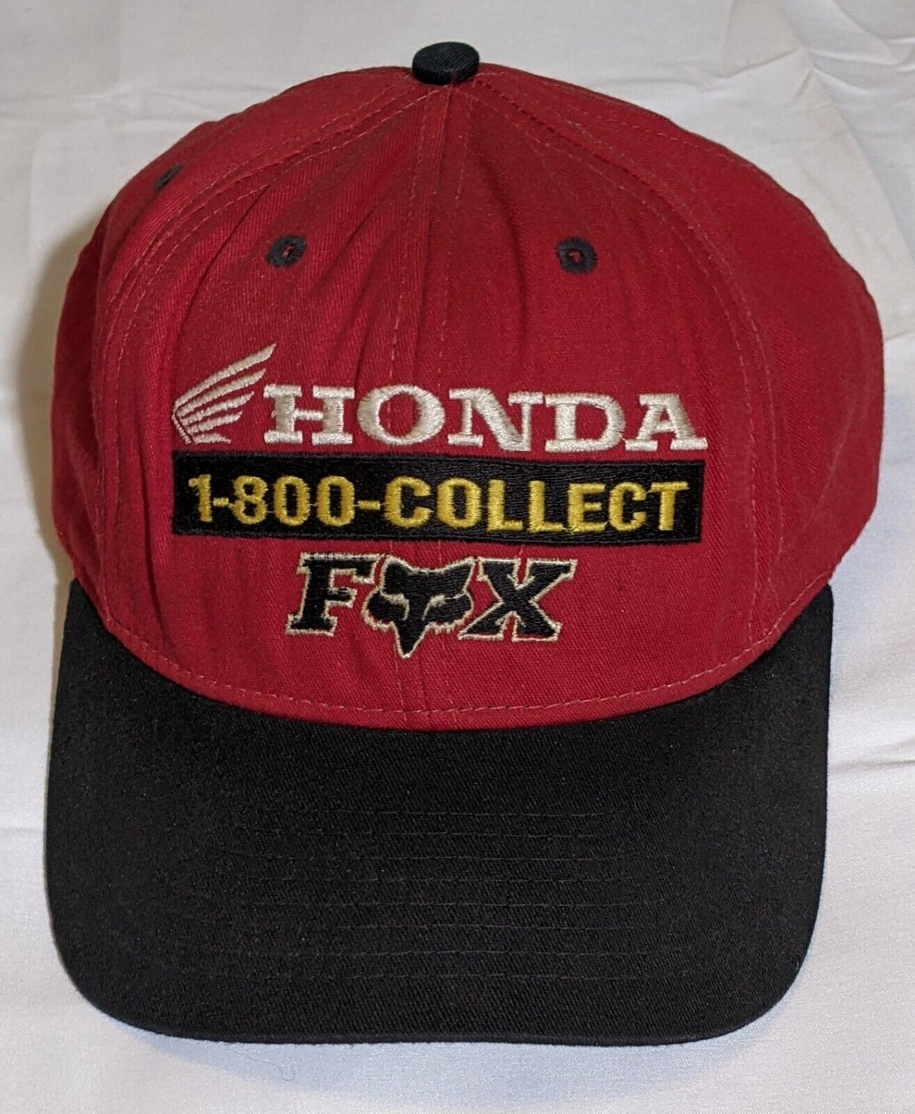 Vintage Used Unisex Honda Wing Logo 1-800-COLLECT Fox Baseball Type Hat Cap