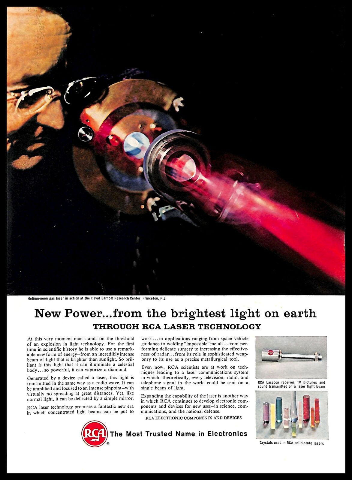 1963 RCA Electronics Components Devices Vintage PRINT AD Laser Technology 1960s