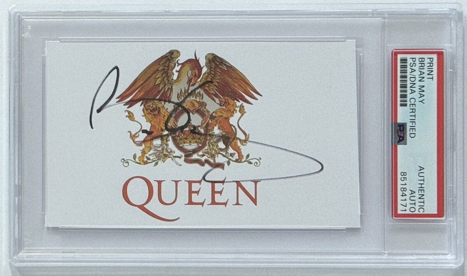 Brian May SIGNED QUEEN Logo Guitarist Signature PSA DNA COA Certified Autograph