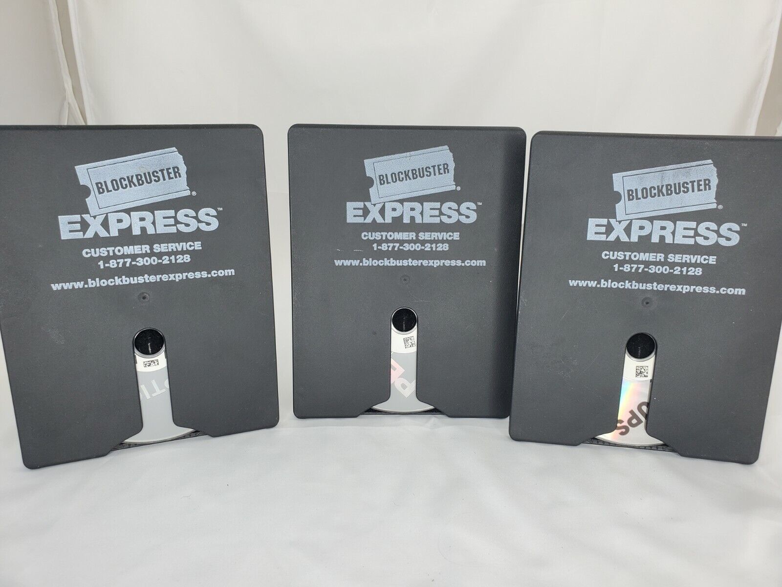 BLOCKBUSTER EXPRESS Plastic Sleeves DVD rental kiosk case Lot of 3 with dvds 