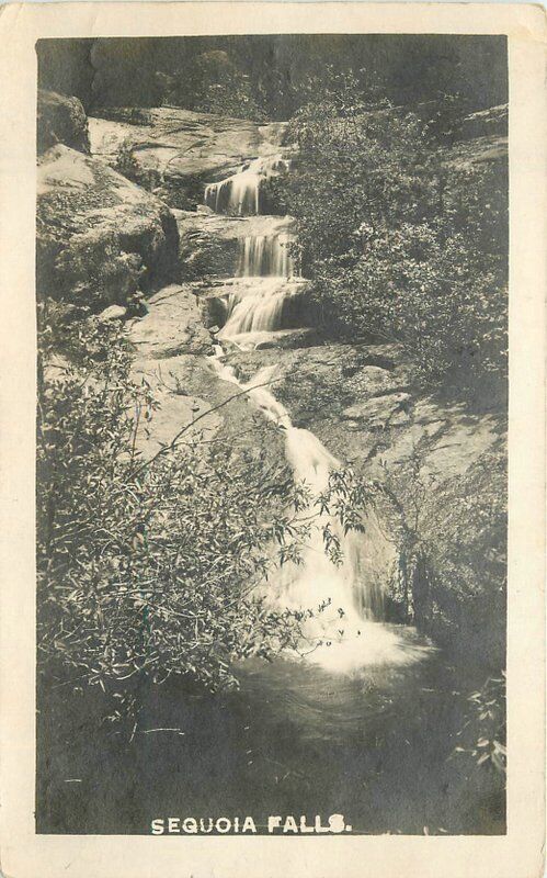 California Beautiful Sequoia Falls 1916 RPPC Photo Postcard 22-8913