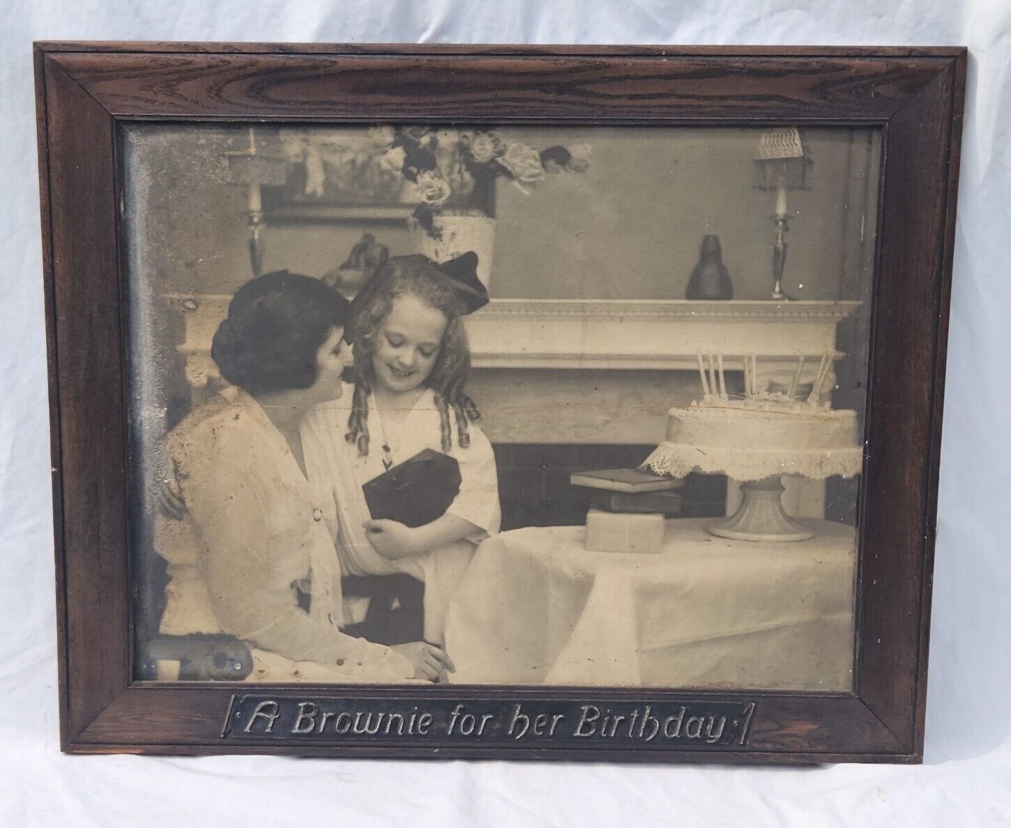 Rare Antique Kodak Store Display Print Advertisement A Brownie For Her Birthday 