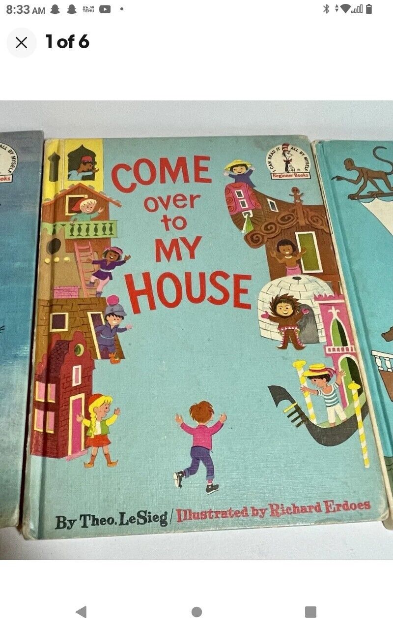 1966 Antique Kids Book Come Over To My House By Theo LeSieg