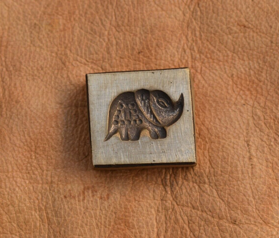 Vintage Rare Old Bronze elephant Pendant Design Jeweler Die Mold Seal Stamp