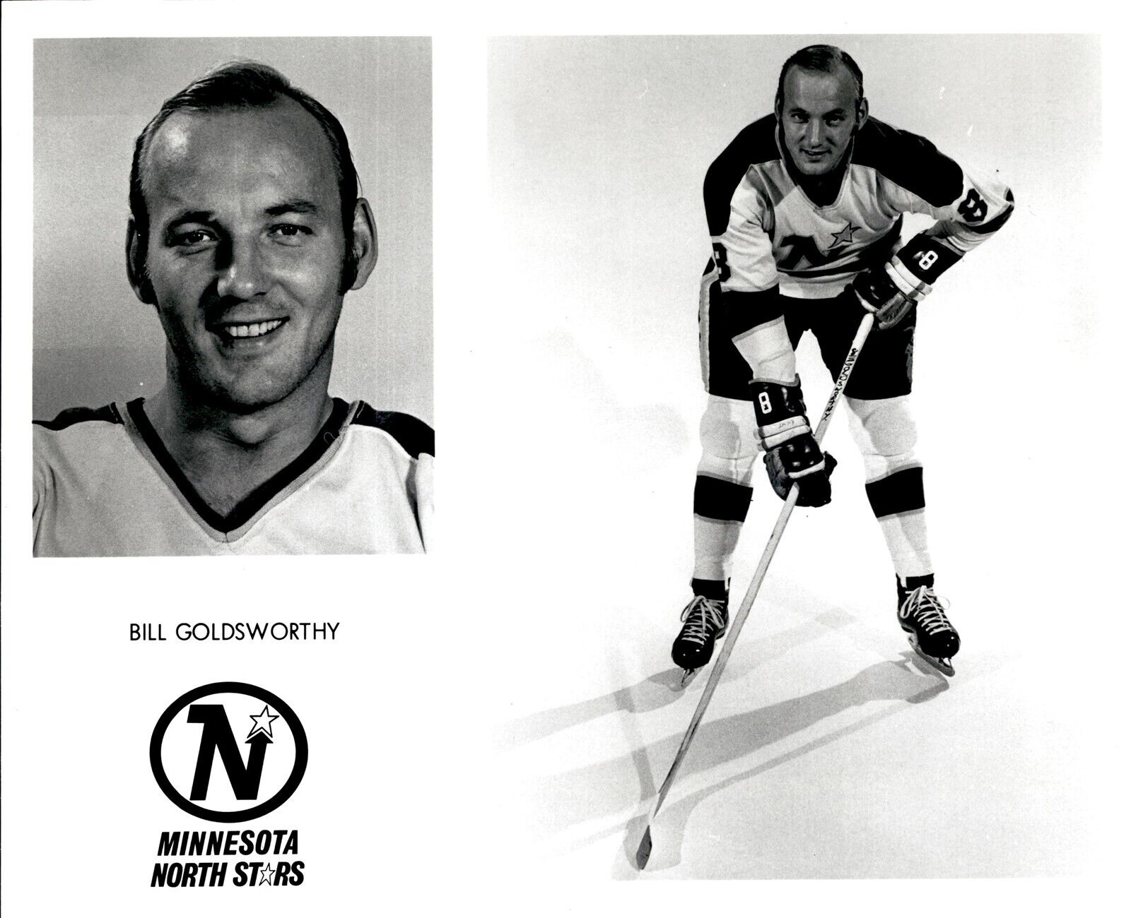 PF6 Original Photo BILL GOLDSWORTHY 1967-77 MINNESOTA NORTH STARS NHL RIGHT WING