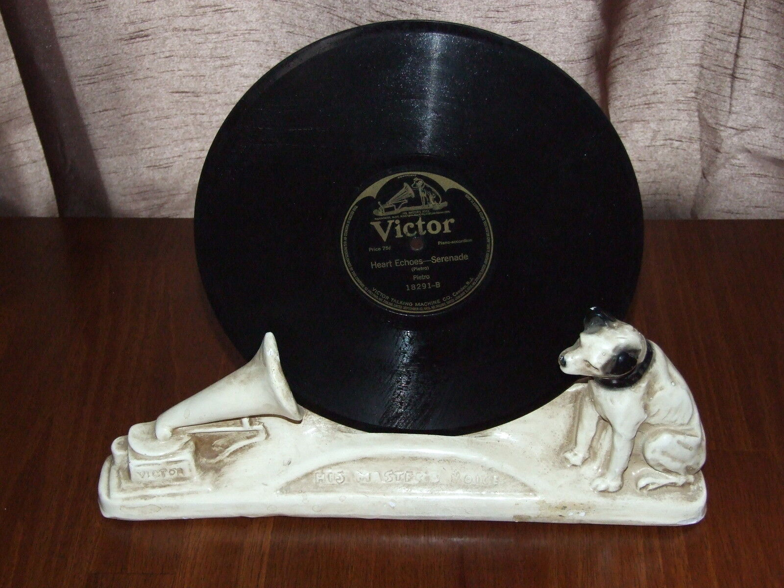 RCA VICTOR Record Holder Nipper Dog Phonograph Radio Statue Vintage Art Deco  