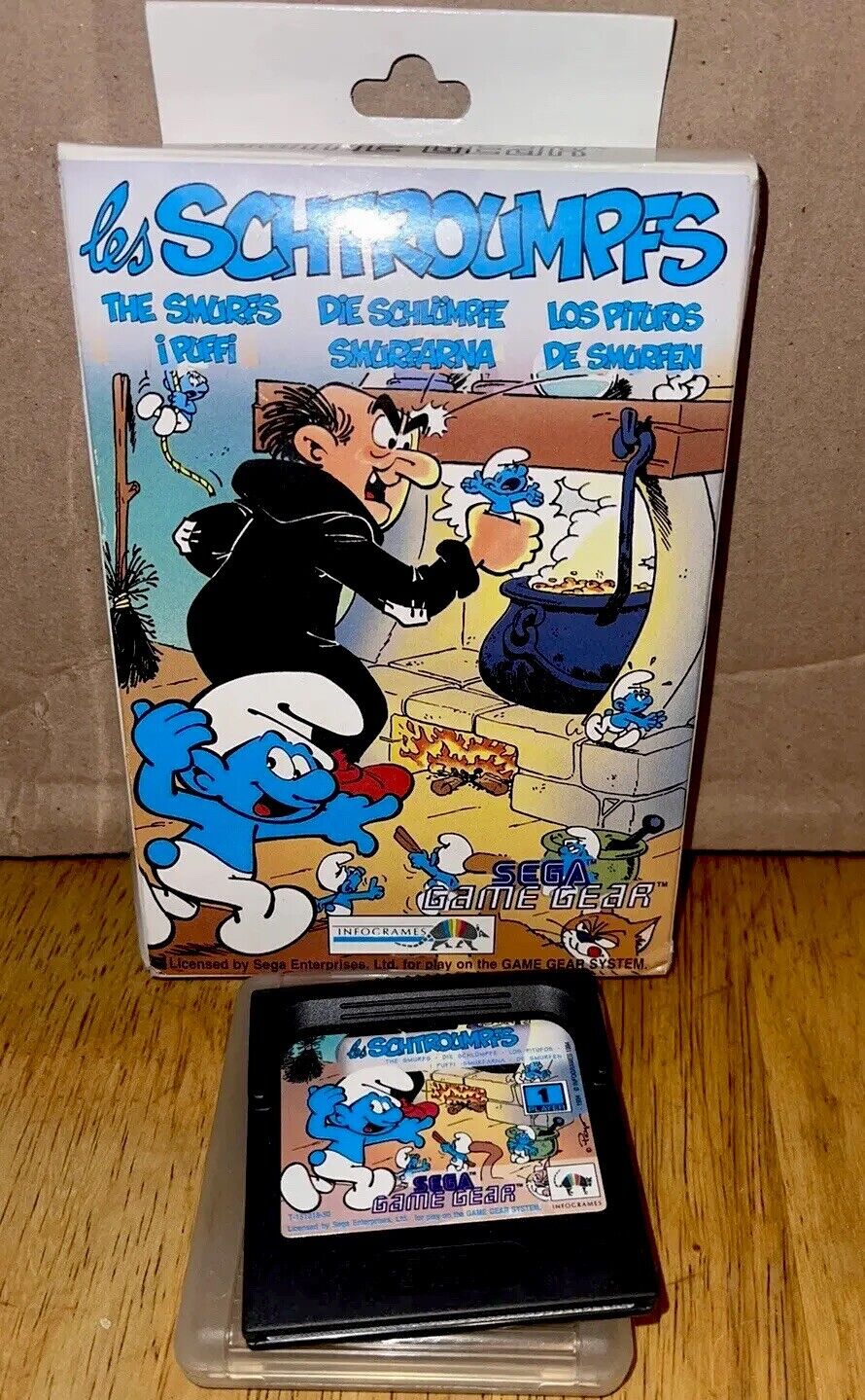 The Smurfs Sega  Vintage Video game complete with box and manual