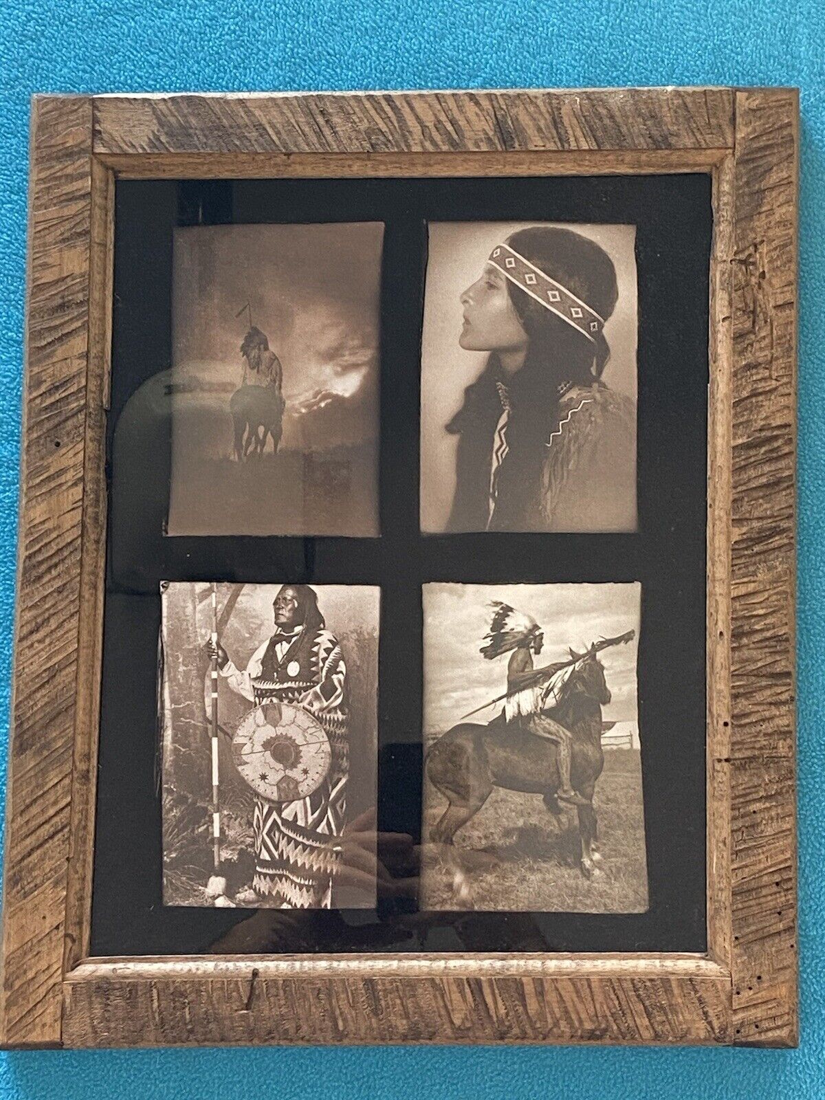 Native American Indian RARE Vintage Wood Framed Photographs 1883-1915
