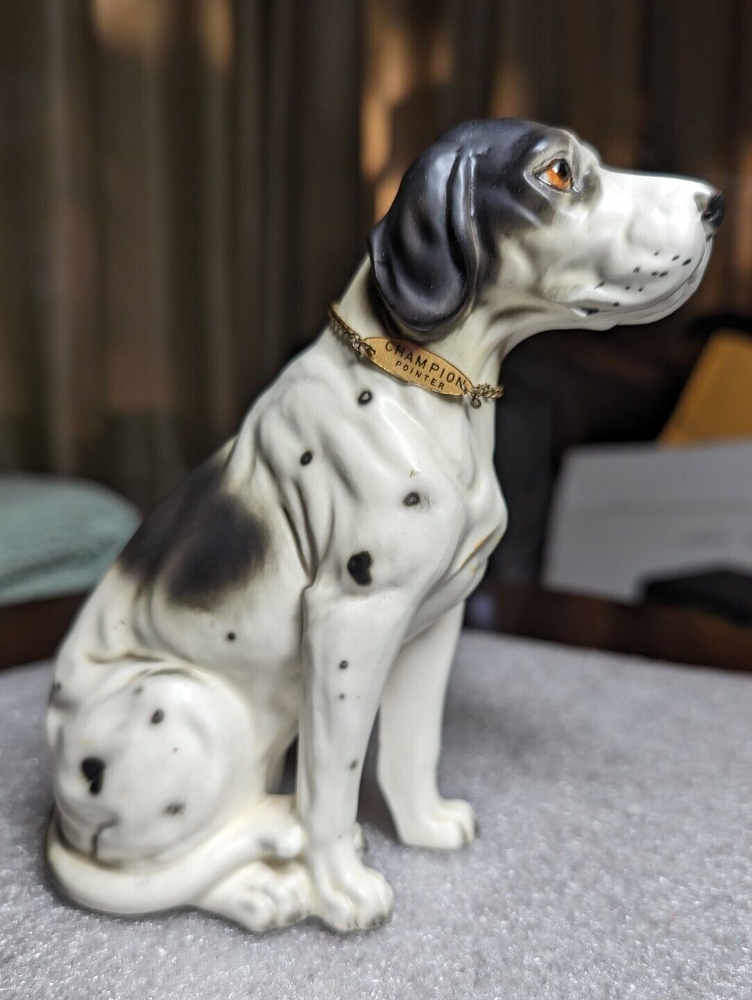 Vtg Erich Stauffer Champion Pointer Dog Porcelain Figurine  #S8326 Japan Collar