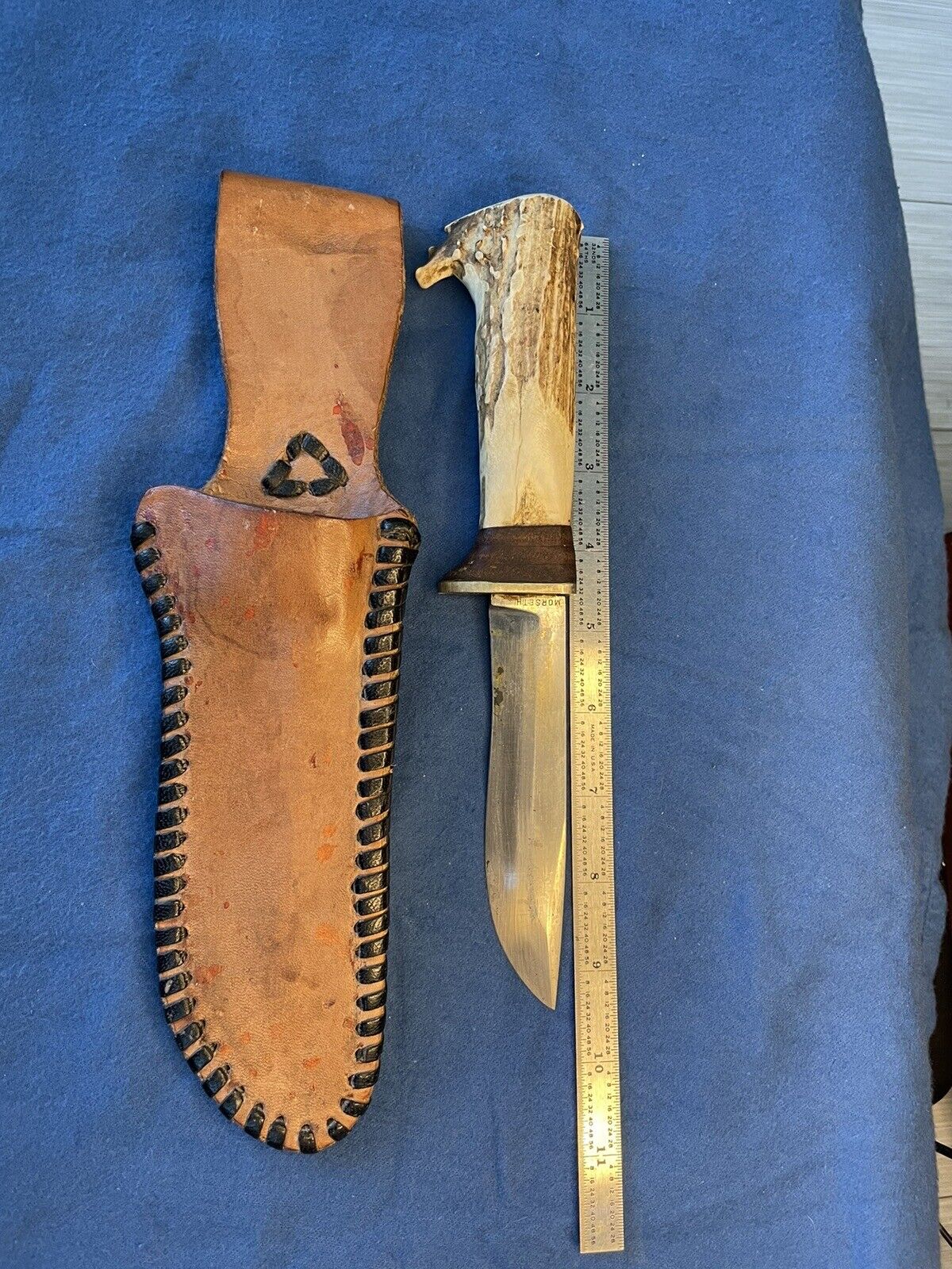 Morseth Brusletto Hunter Knife, Stag Handle, Vintage