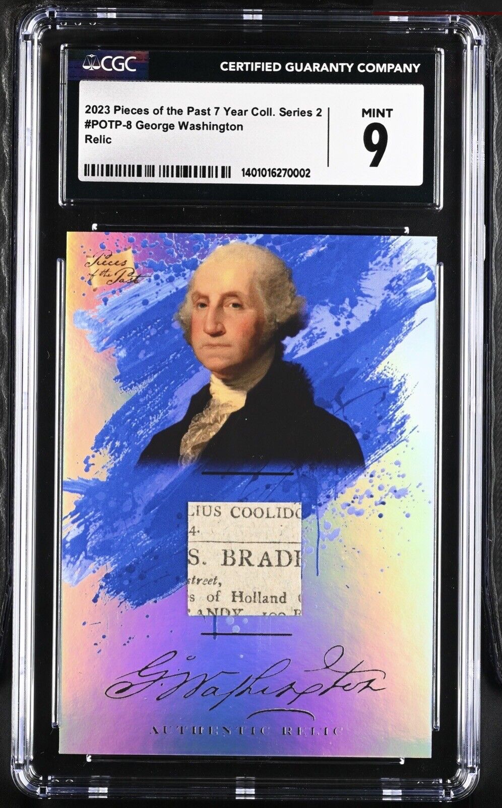 *CGC 9 Mint* 2023 PIECES OF THE PAST GEORGE WASHINGTON RELIC POTP-8 7-Year Coll