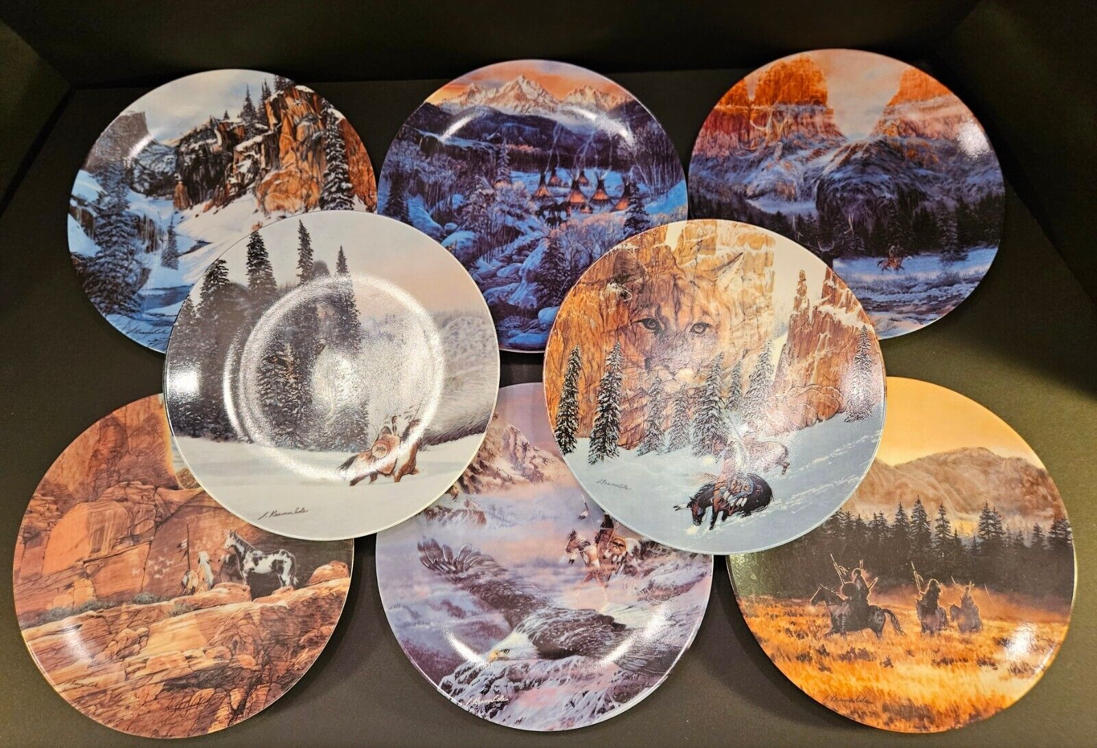 Julie Kramer Cole The Faces Of Nature Collection 8 Plates Native Americans