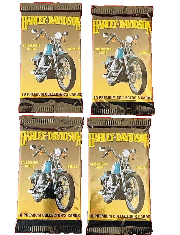 HARLEY DAVIDSON MOTORCYCLES 4 New Trading Card Factory Sealed Packs 40 Cards NOS
