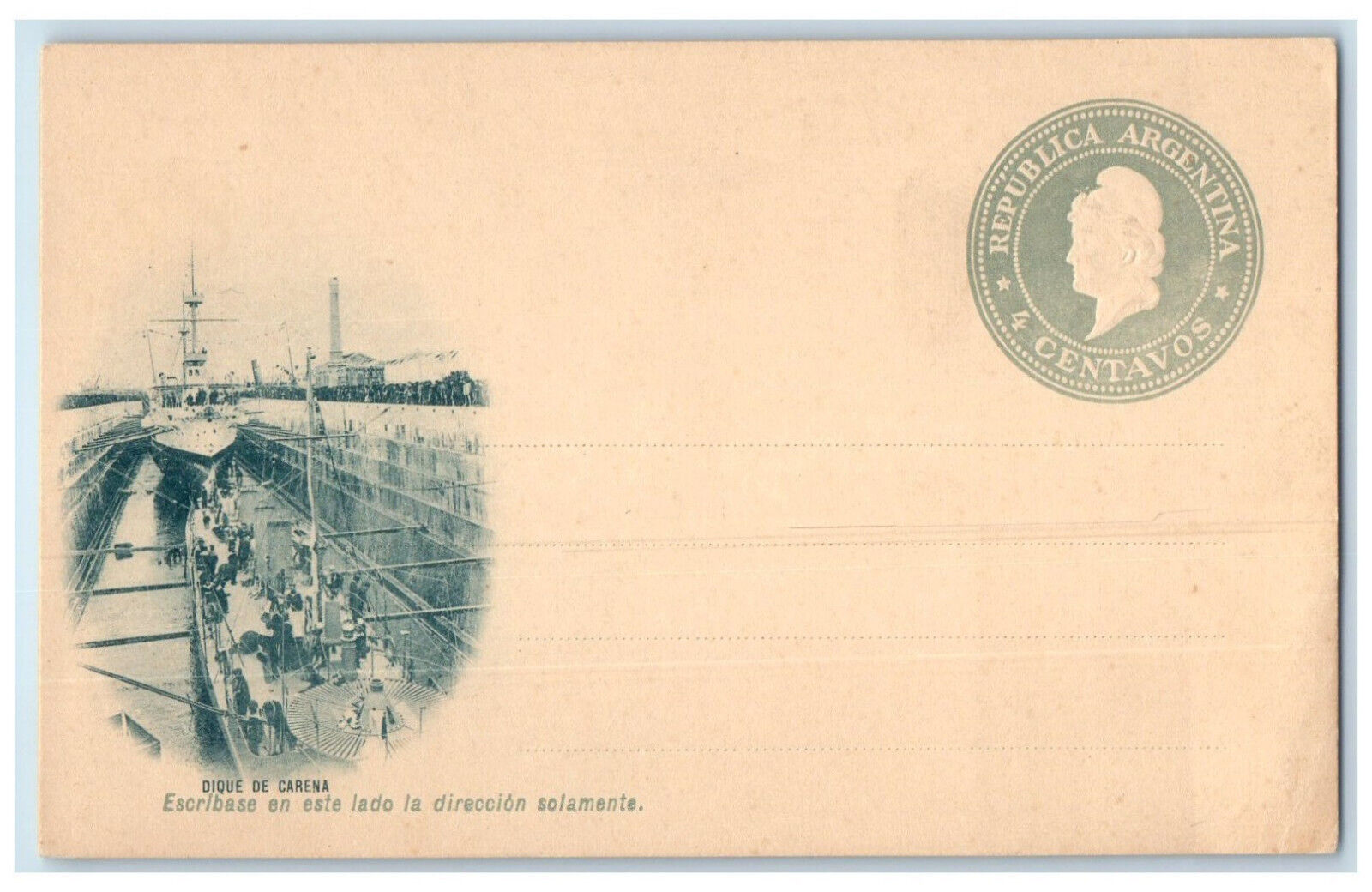 c1905 Steamship View Carena Dike Republic of Argentina RPPC Photo Postcard