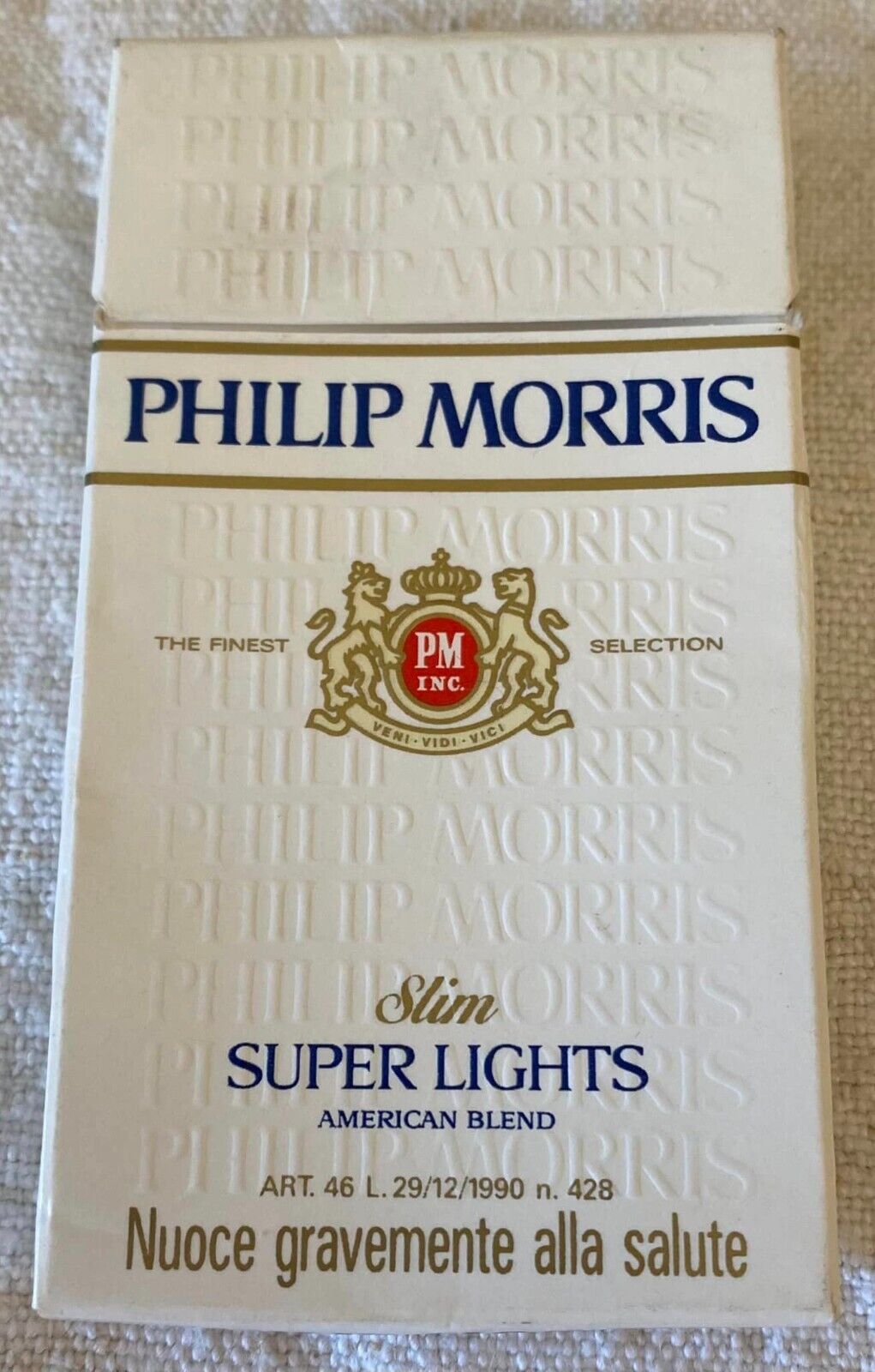 Vintage Philip Morris Super Lights Cigarette Cigarettes Cigarette Paper Box