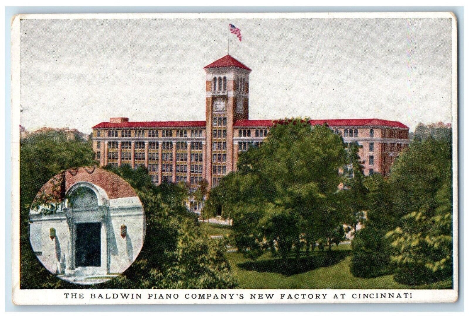 c1920 The Baldwin Piano Company\'s New Factory Cincinnati Ohio Vintage Postcard