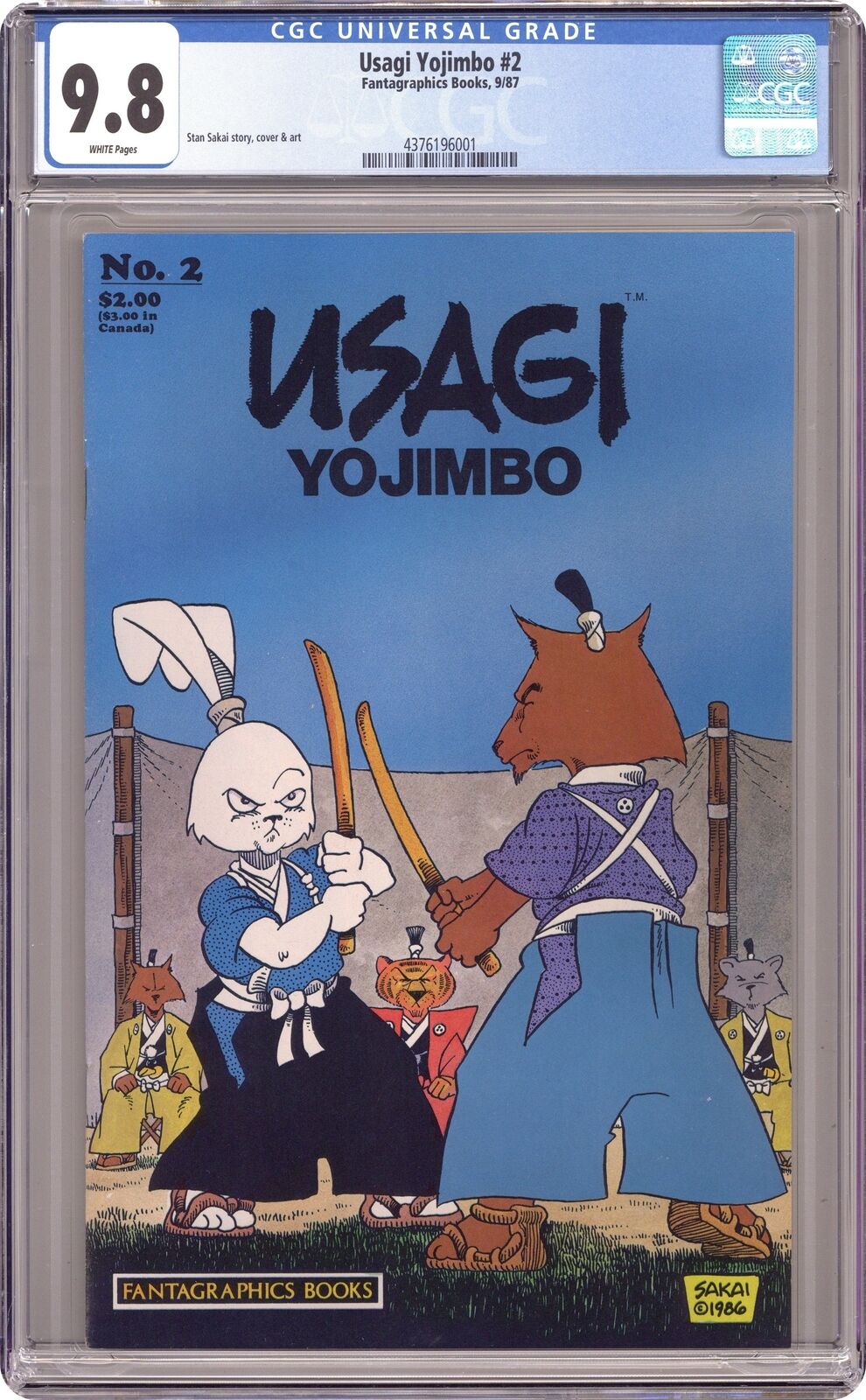 Usagi Yojimbo #2 CGC 9.8 1987 4376196001