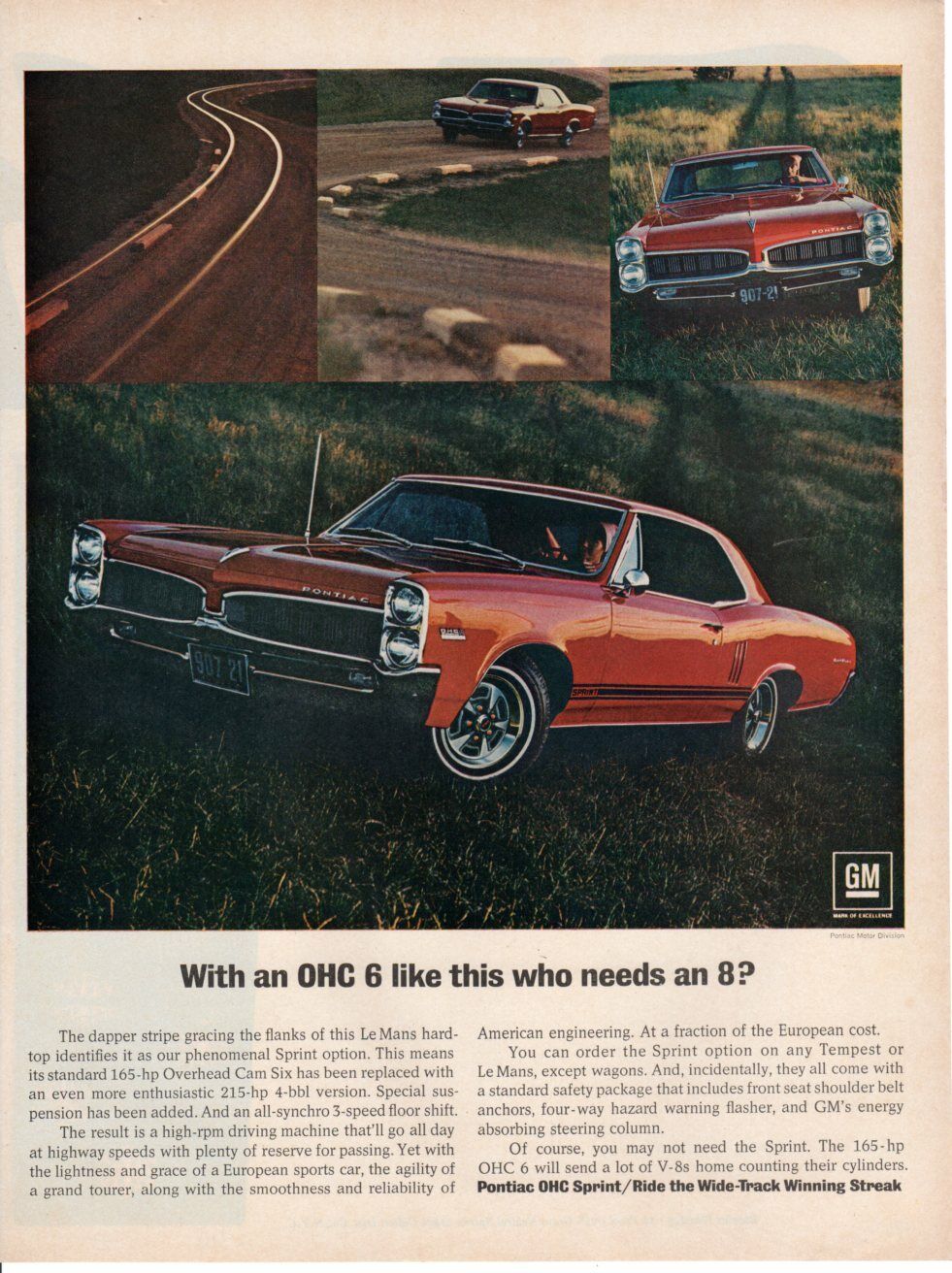 Vintage Print advertisement ad Car Plymouth 1966 Le Mans dapper stripe Sprint ad