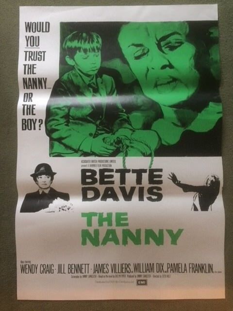 Bette Davis in The Nanny Original British Film Poster 1965 Hammer Horror