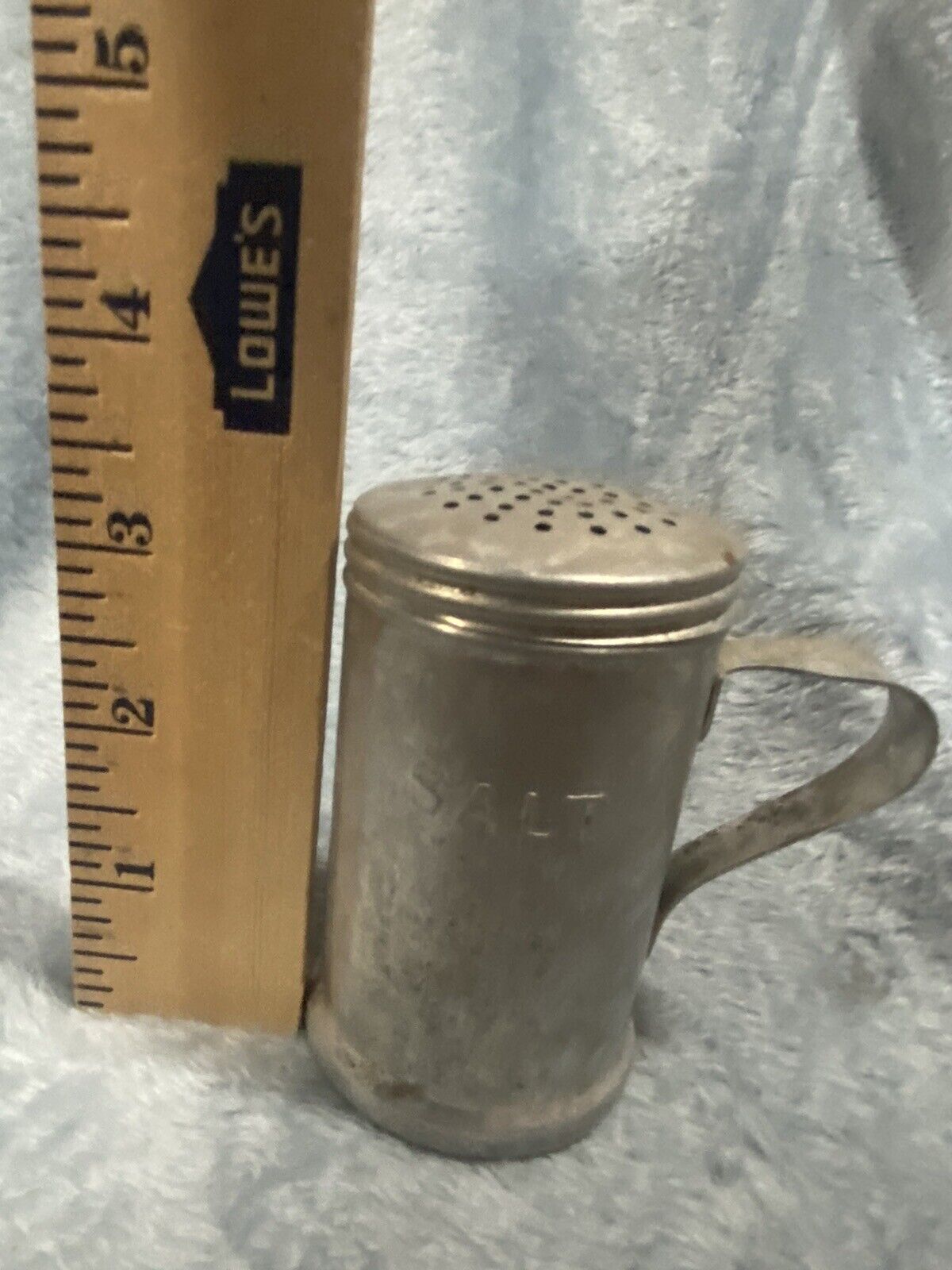 Vintage Alluminum slt shaker with handle and screw on lid