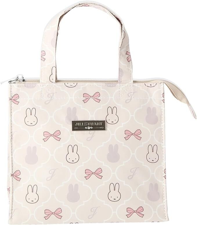 Miffy JILL STUART Ribbon lunch tote bag Beige Pink Cold Insulation S NEW JAPAN