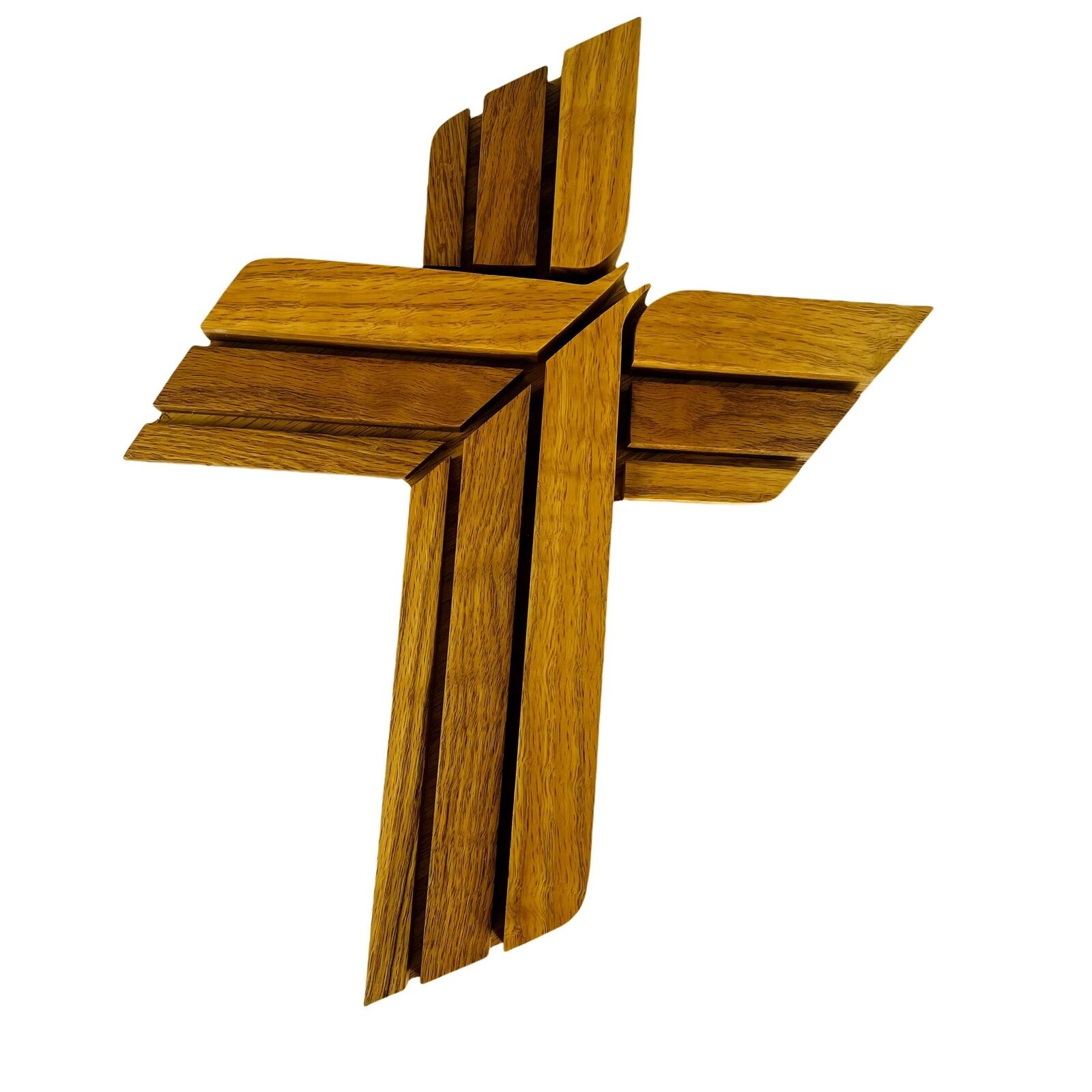Handmade Wood Inlayed Cross Crucifix Large Mission Wall Hanging Large u
