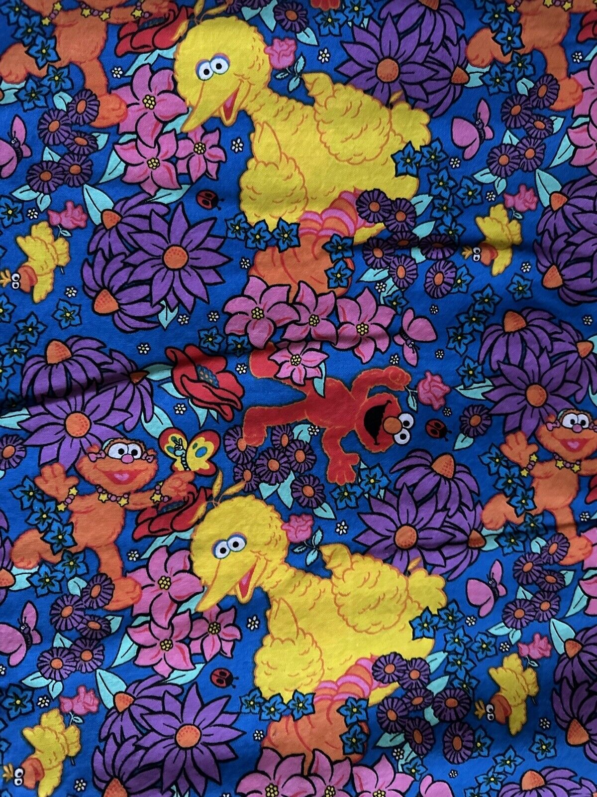 Muppets Big Bird Elmo Fabric Vintage 2000 Spectrum Henson Sesame Street 5.5 Yds