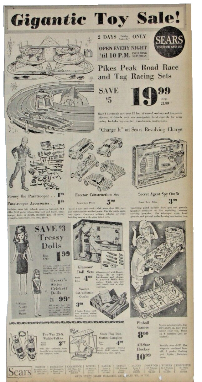 Vintage 1965 Marx Stoney the Paratrooper / Tressy Doll Newspaper Print Ad