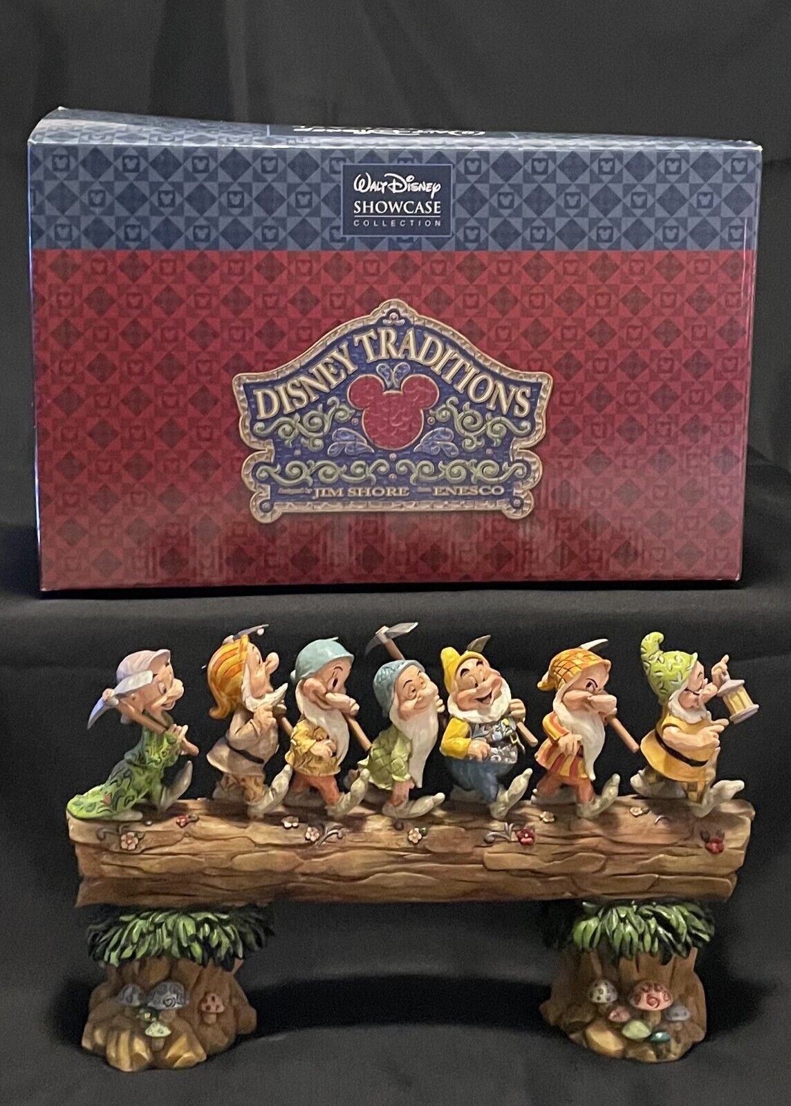 Disney Traditions Showcase Homeward Bound 7 Dwarfs on Log BOXED 2005 RETIRED