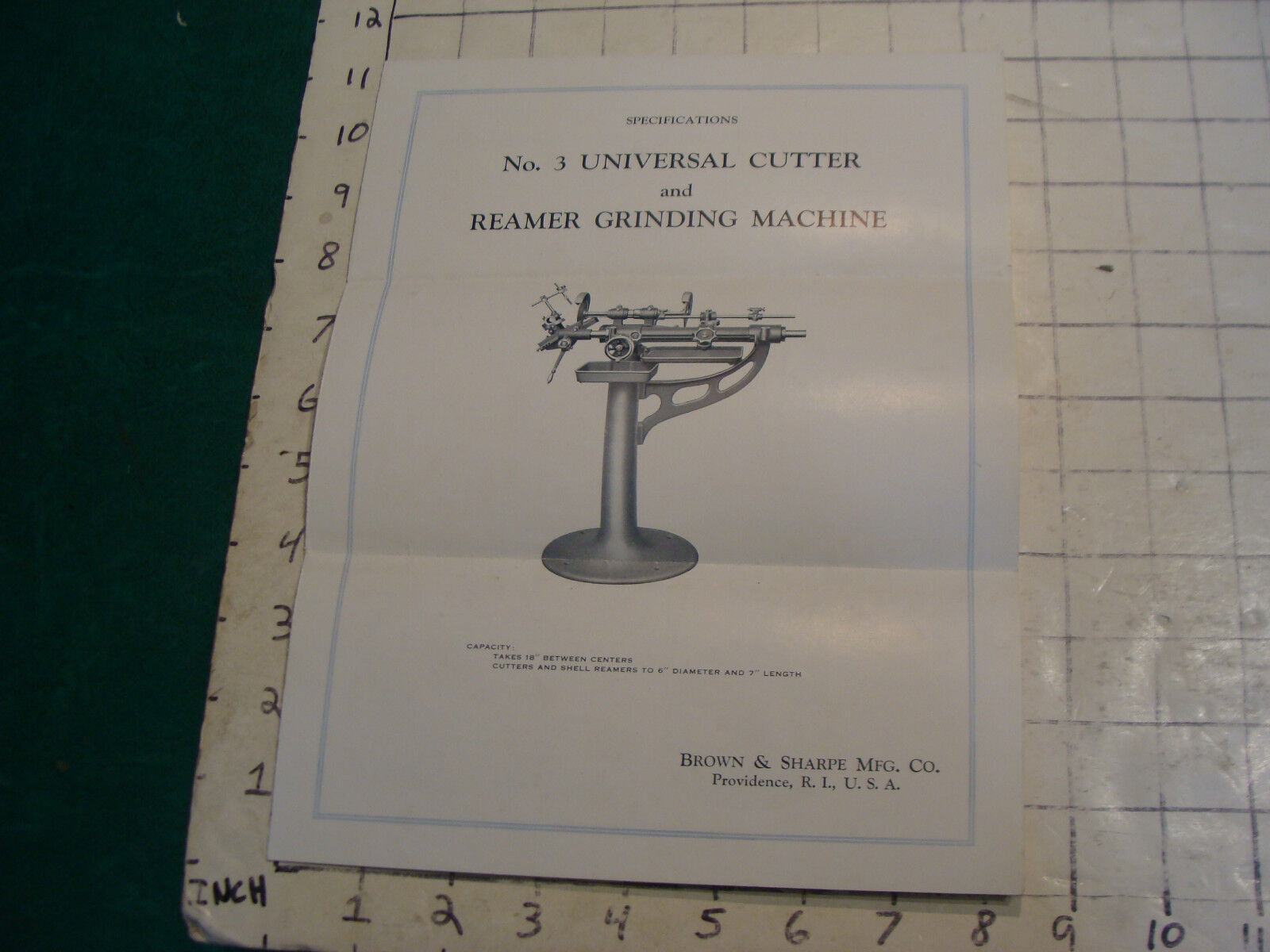 1929 brochure: No. 3 UNIVERSAL CUTTER & REAMER GRINDING MACHINE brown sharpe