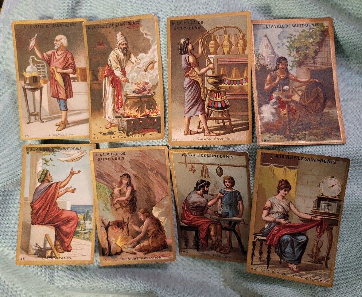 [8] assorted  French Victorian Advertising Trade Card A la Ville De St Denis 
