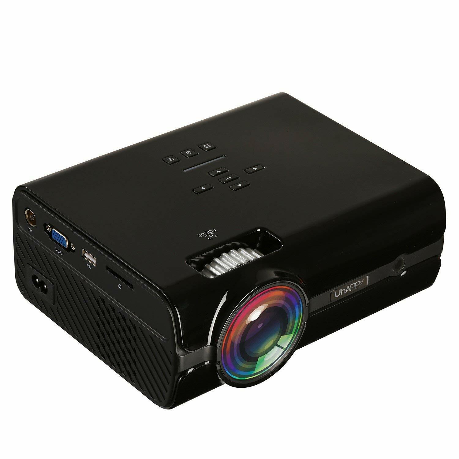 1800 Lumens Home Theater HD 1800P LED Video Media Player Mini Projector NEW