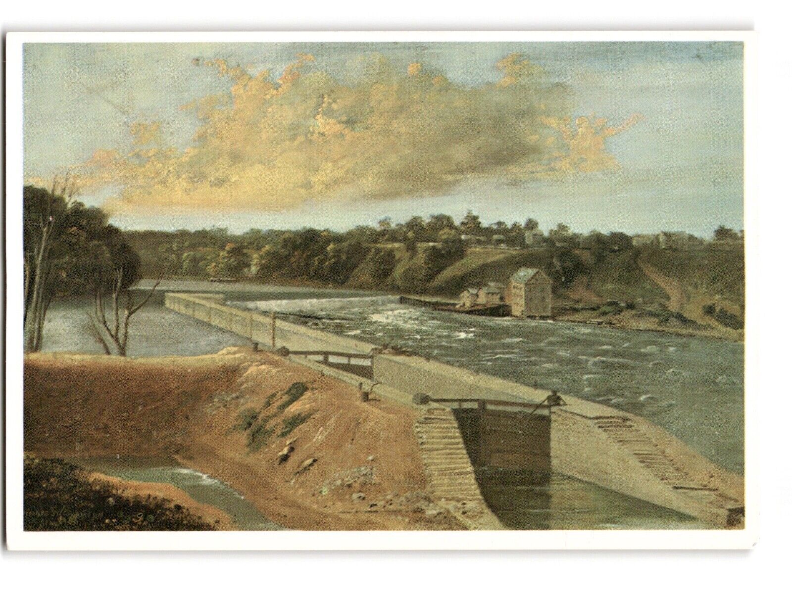 Appleton, Wisconsin, viewed from the upper locks at Grand Vintage Postcard