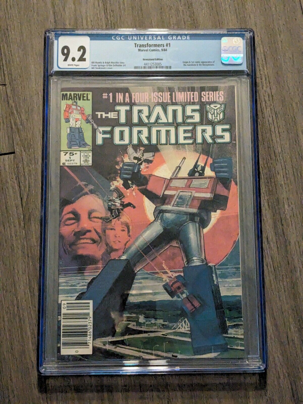 Transformers #1 CGC 9.2 NEWSSTAND Variant 1984 Key Issue Marvel Comics RARE