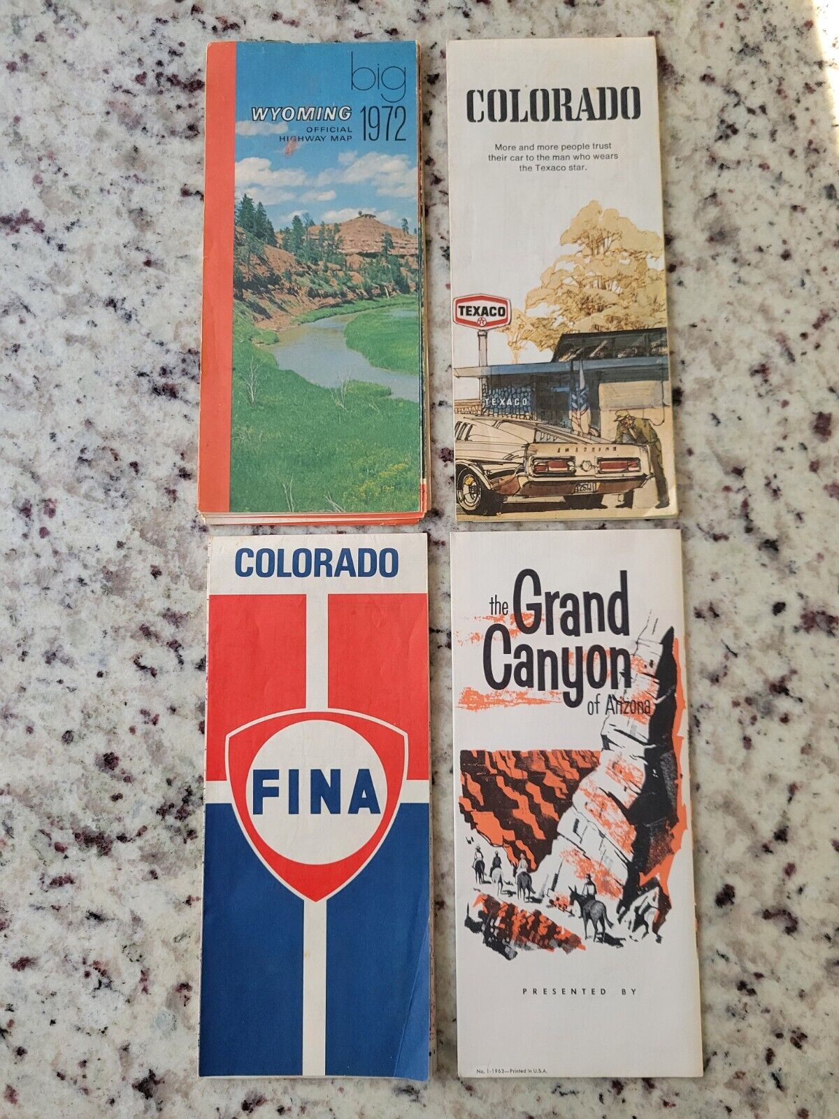 Vintage Colorado (2), Wyoming, & Grand Canyon Highway / Road Maps See Pictures 