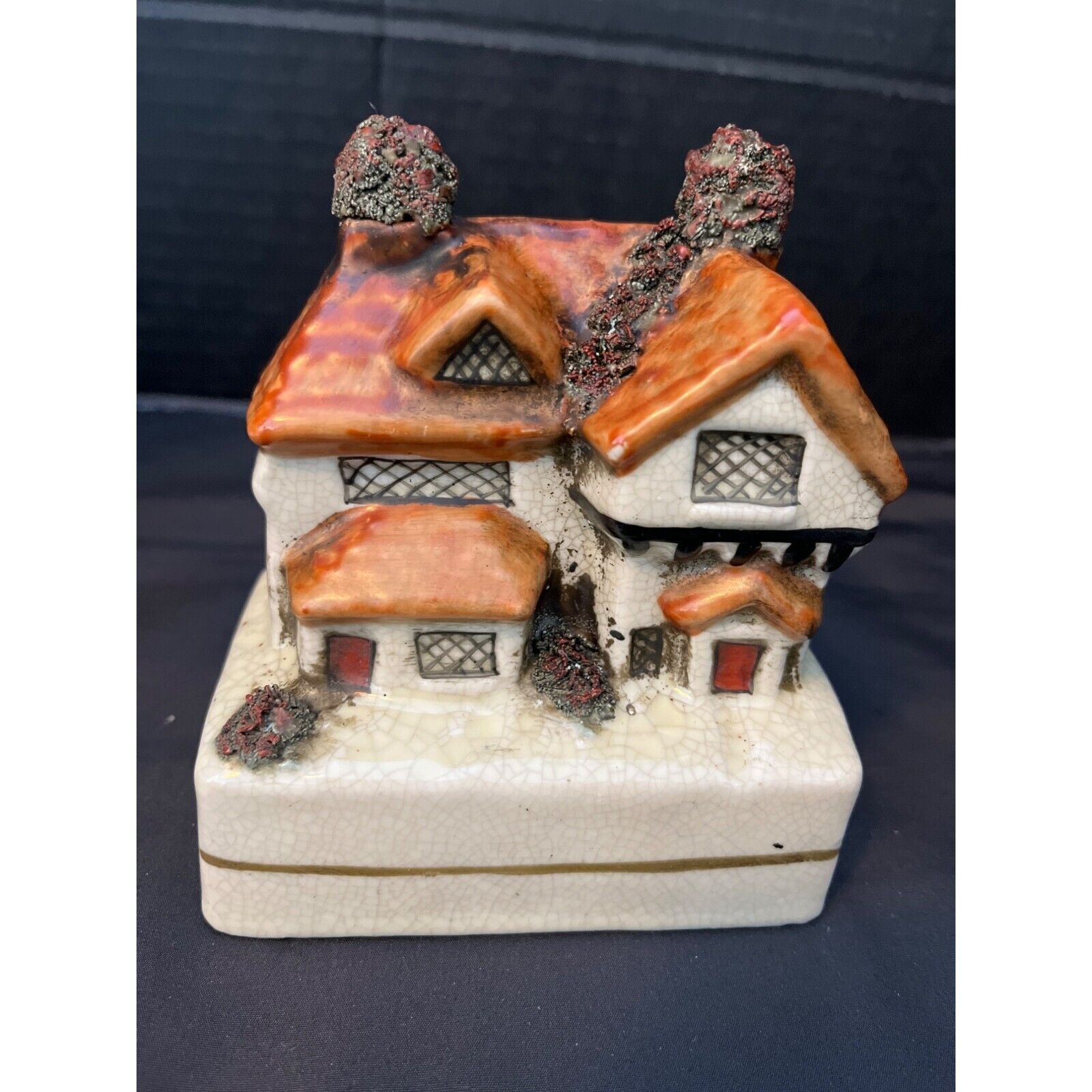 Antique Mid-19thC Staffordshire Country House Bank Money Box