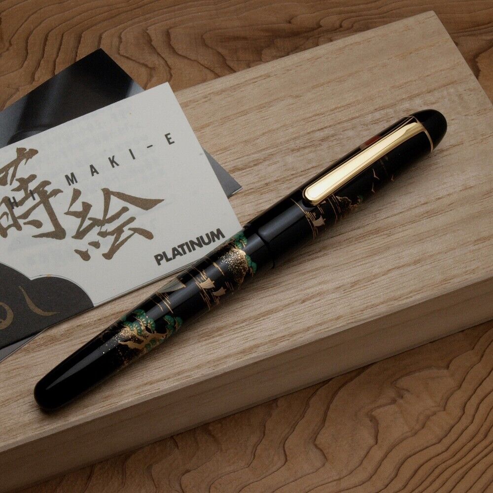 Platinum #3776 Century Kaga Hira Makie Fountain Pen SANSUI F-Nib PNB-30000B#84-2