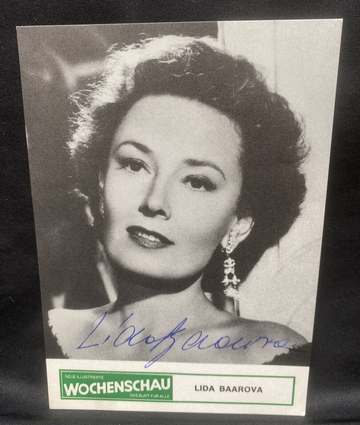 Lida Baarova 1930-40s Czech actress autographed signed card Classic Film
